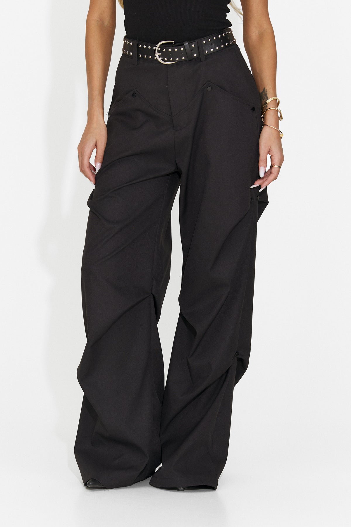 Pantaloni dama casual negri Timoty Bogas