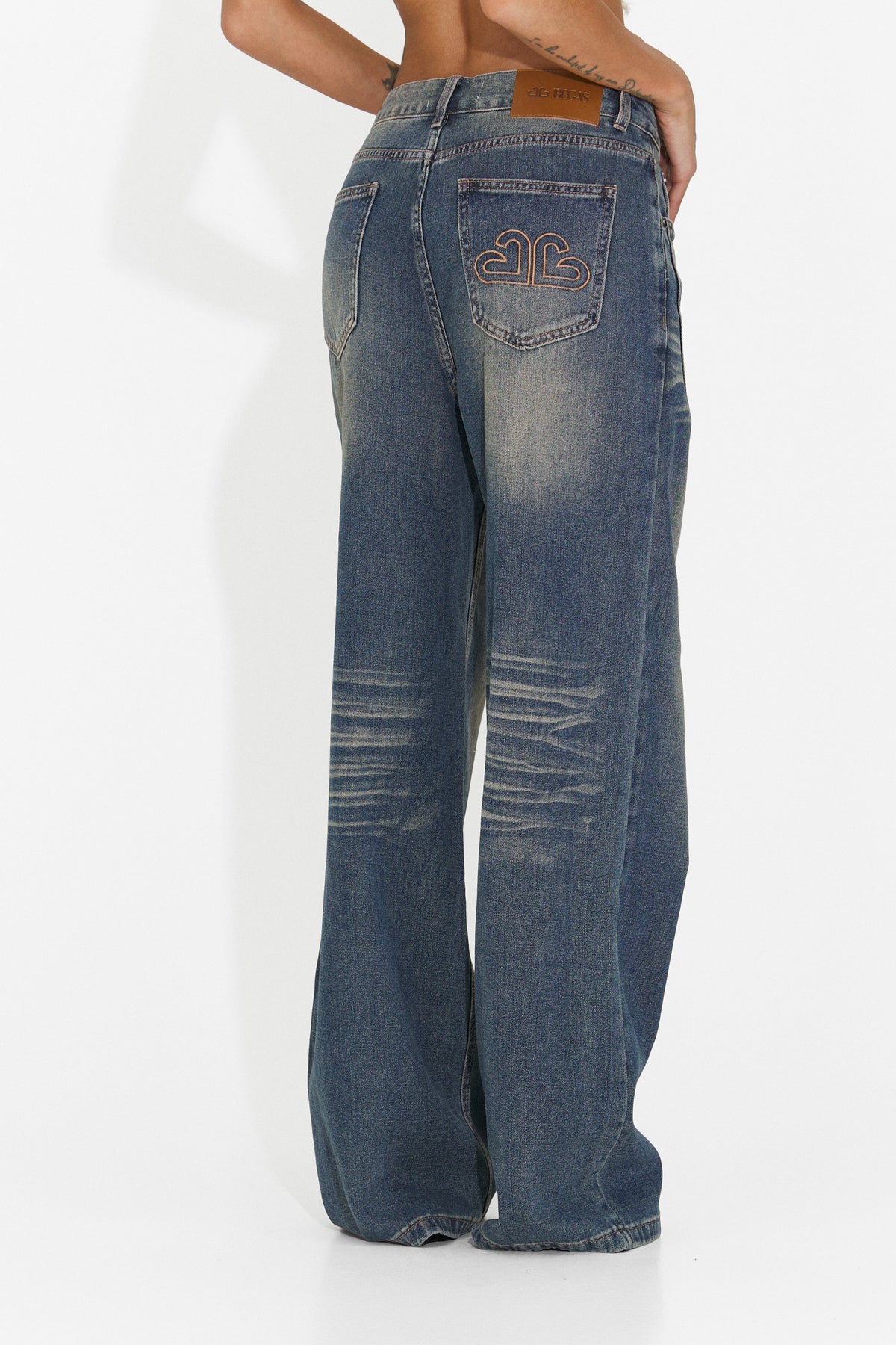 Blugi casual albastri Kleconia Bogas