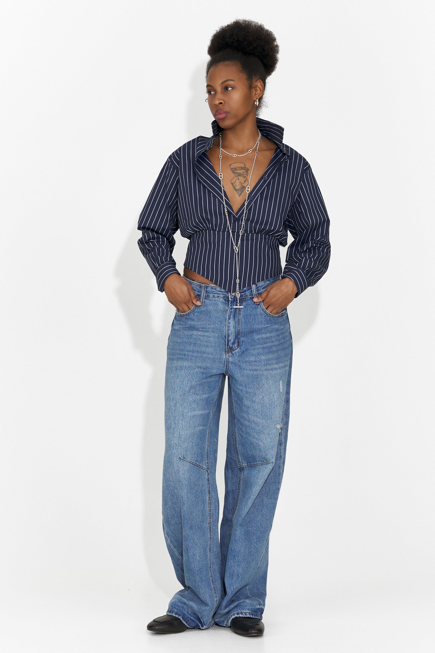 Női hétköznapi kék farmer Hanina Bogas