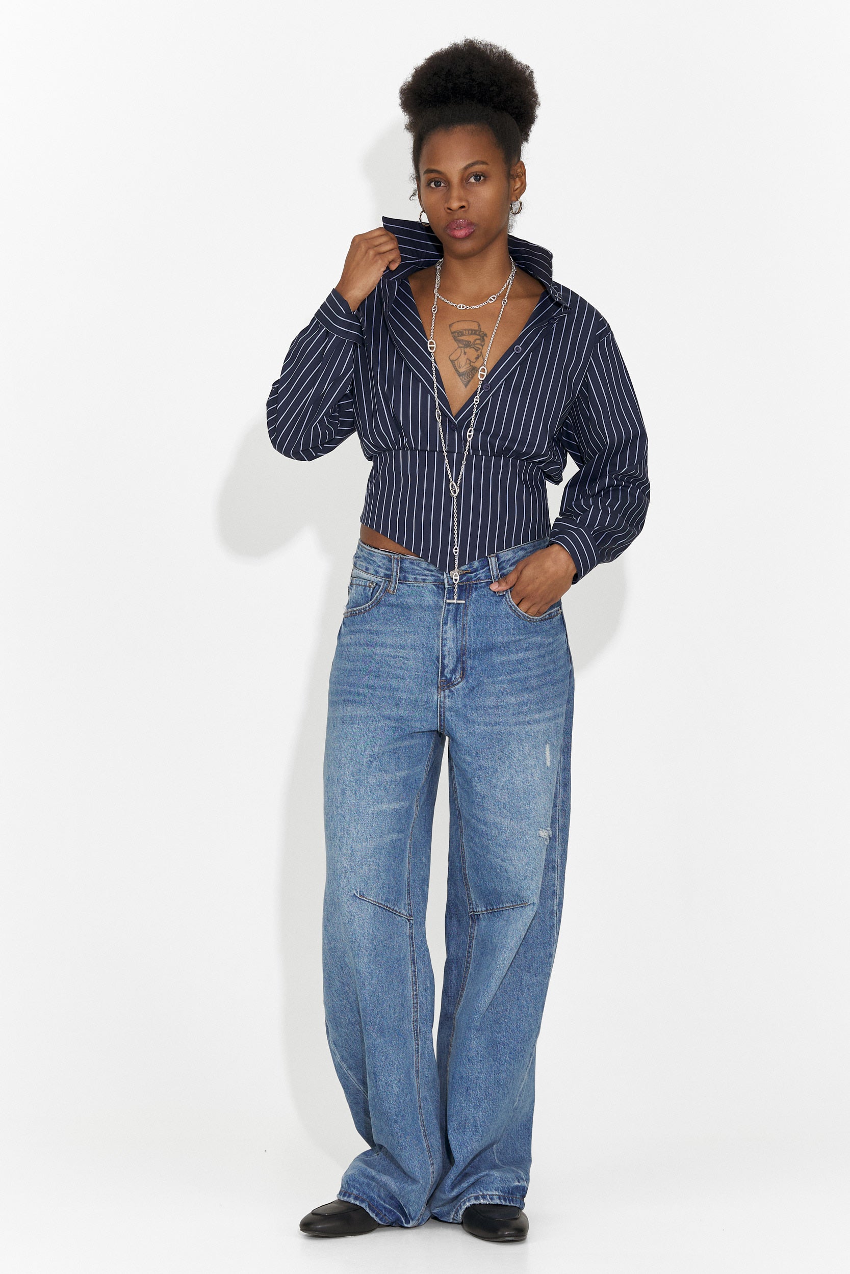 Női hétköznapi kék farmer Hanina Bogas