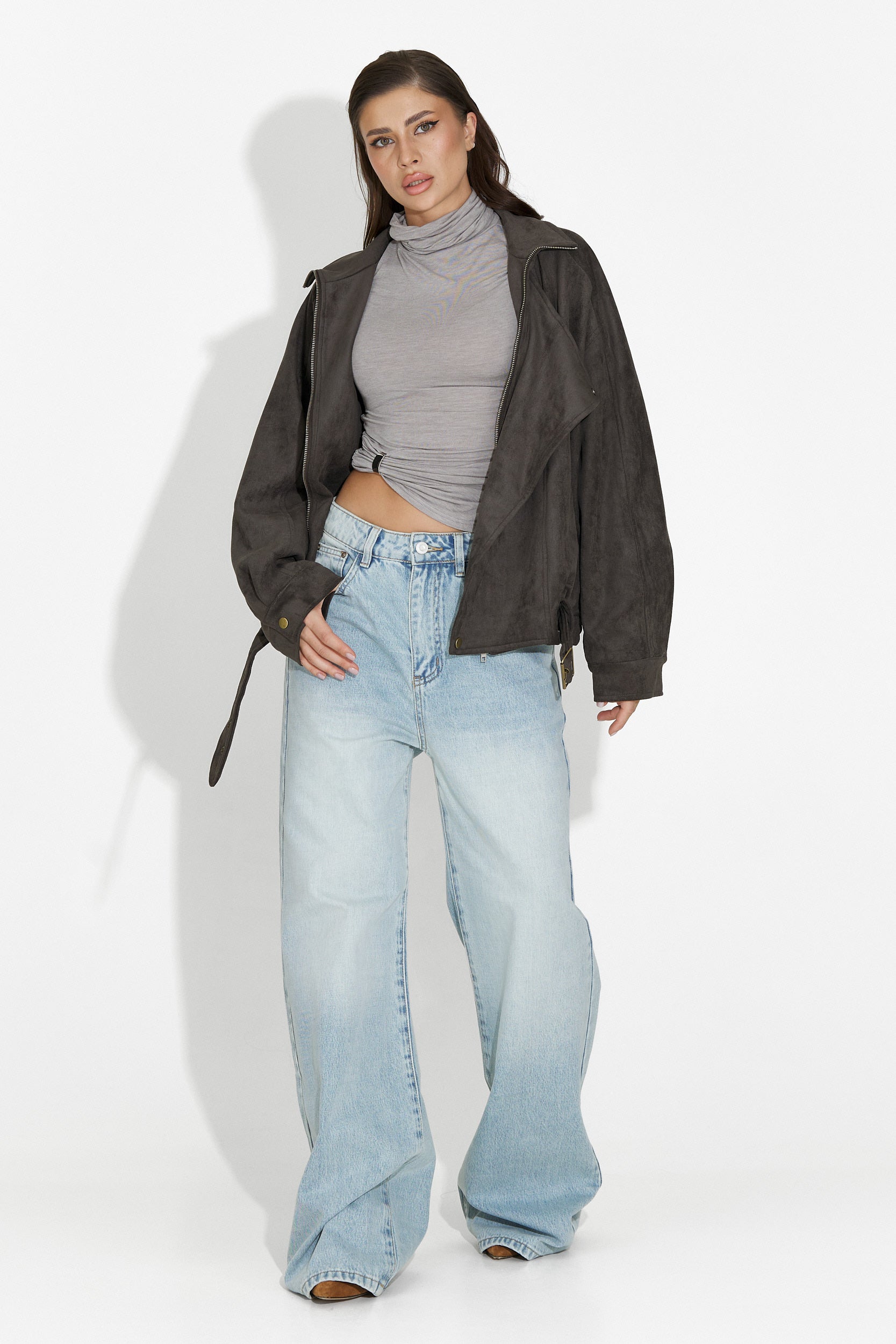 Aurenza Bogas Női Kék Farmer Nadrág Casual Stílusban