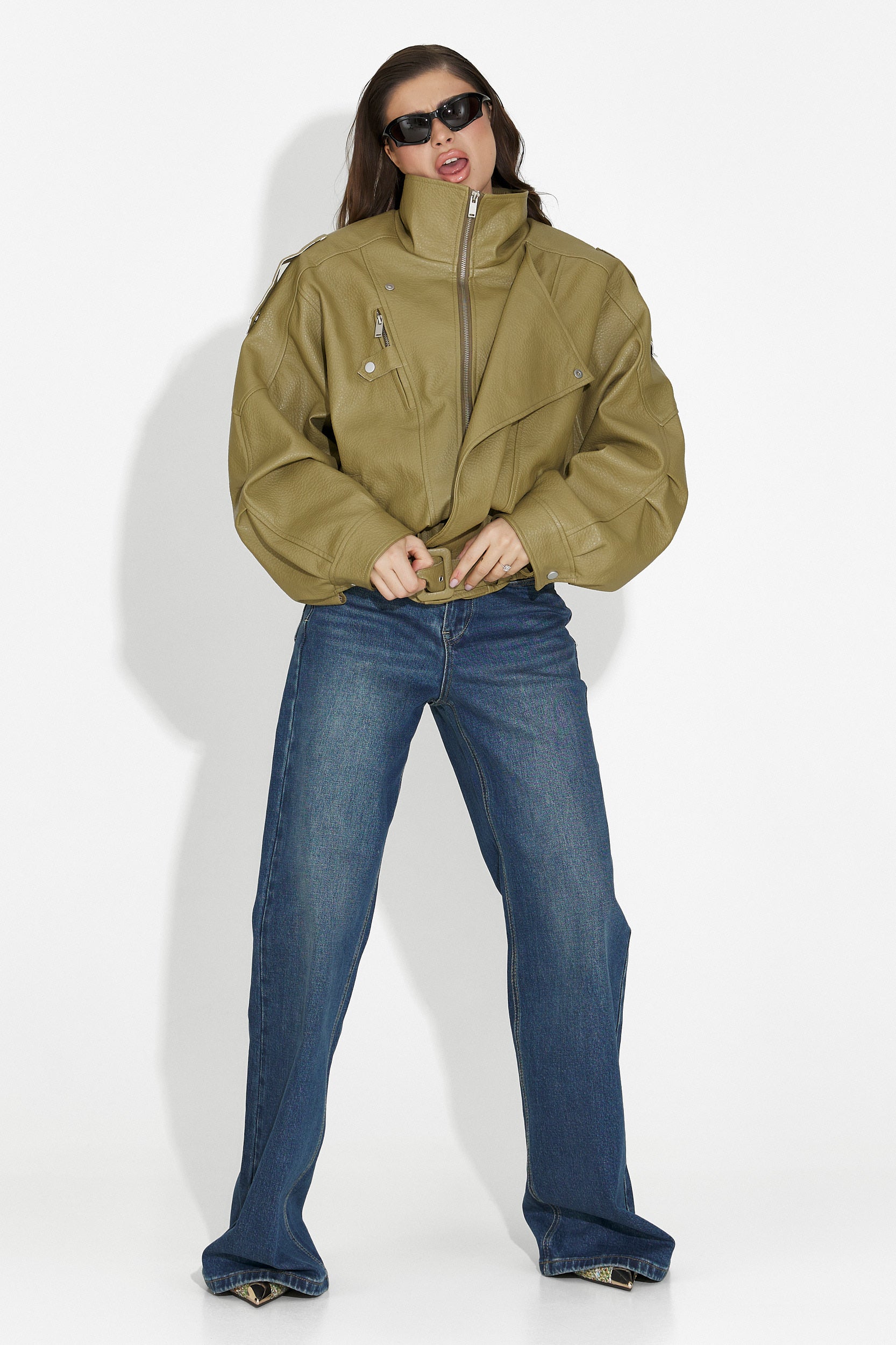 Liorena Bogas tengerészkék női alkalmi farmernadrág