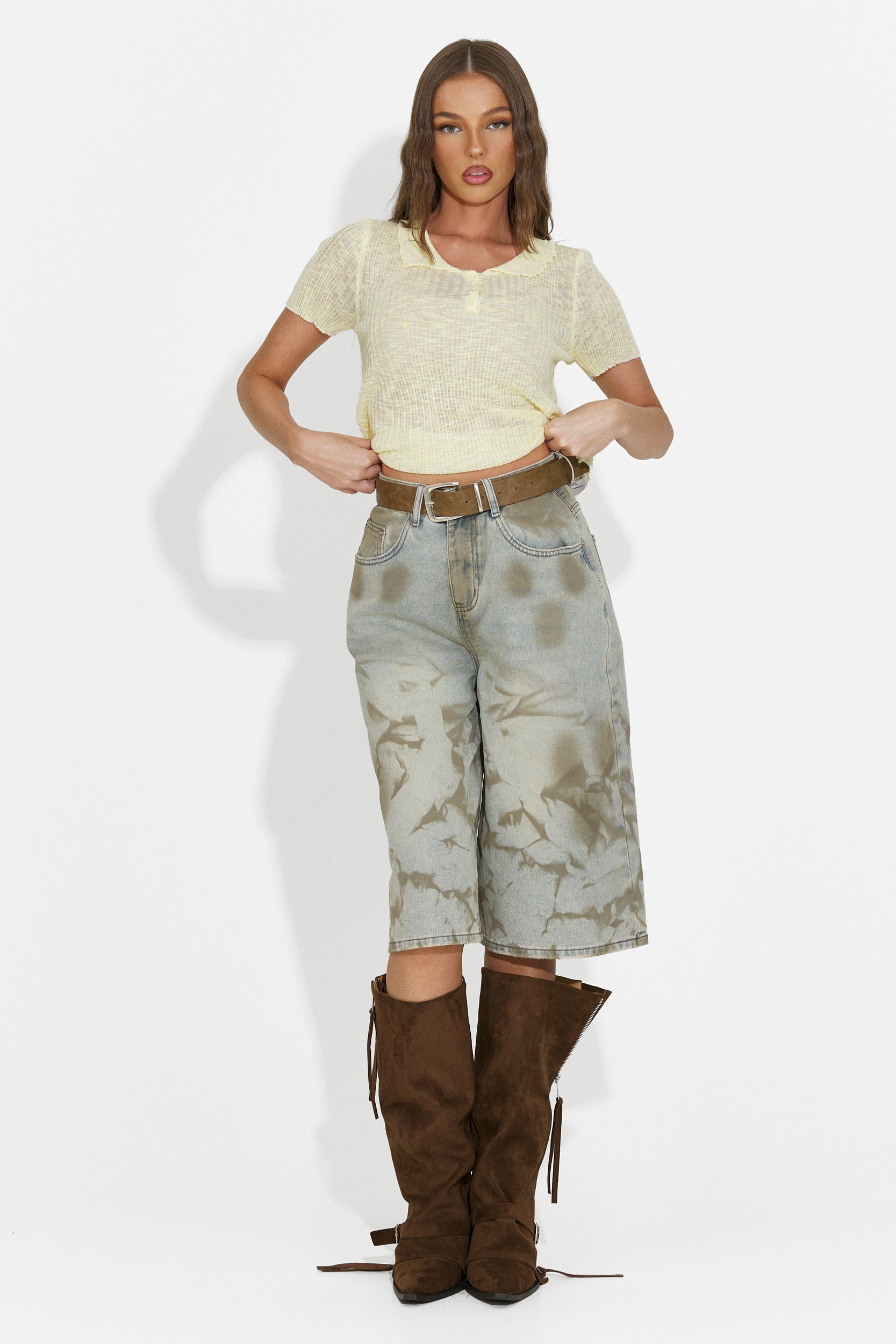 Bristy Bogas khaki női casual farmer