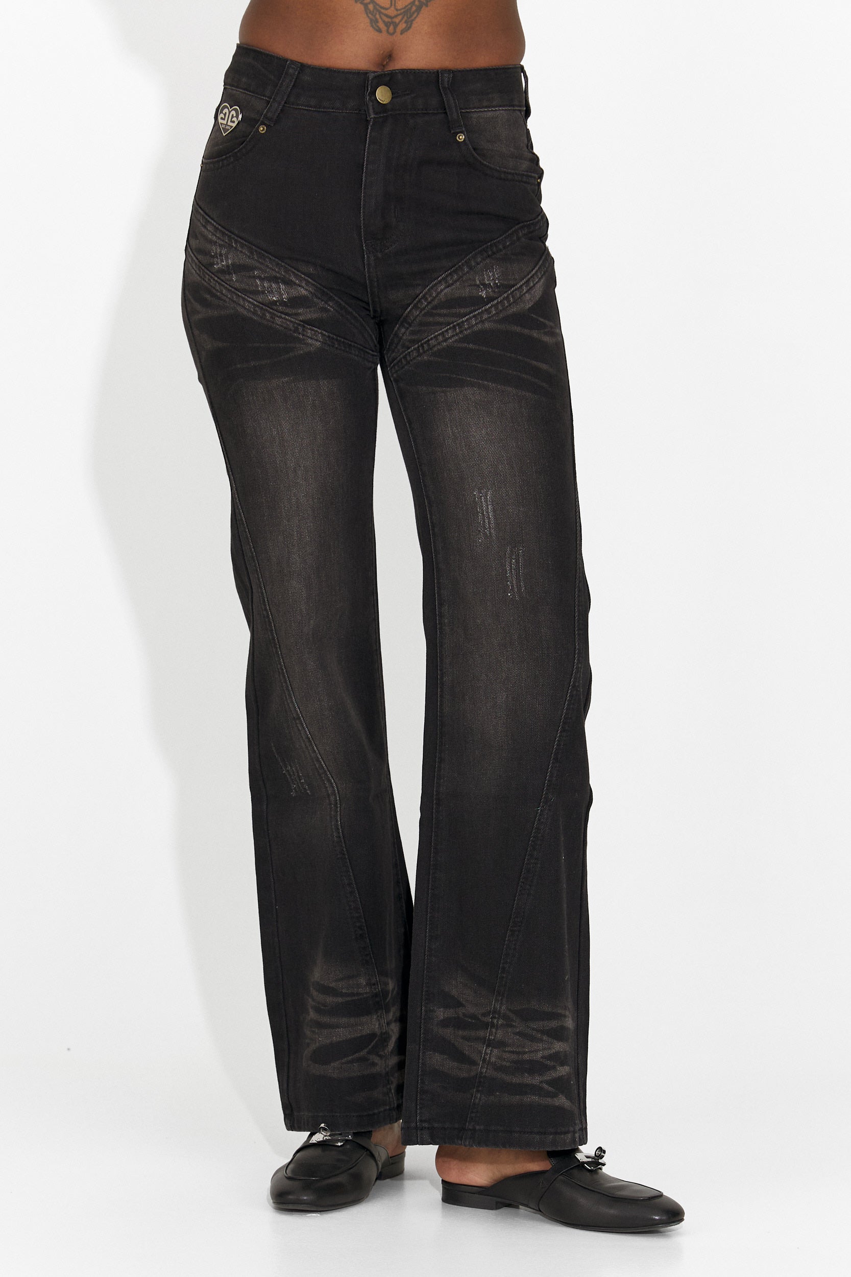 Adeia Bogas Hétköznapi Fekete Női Farmer