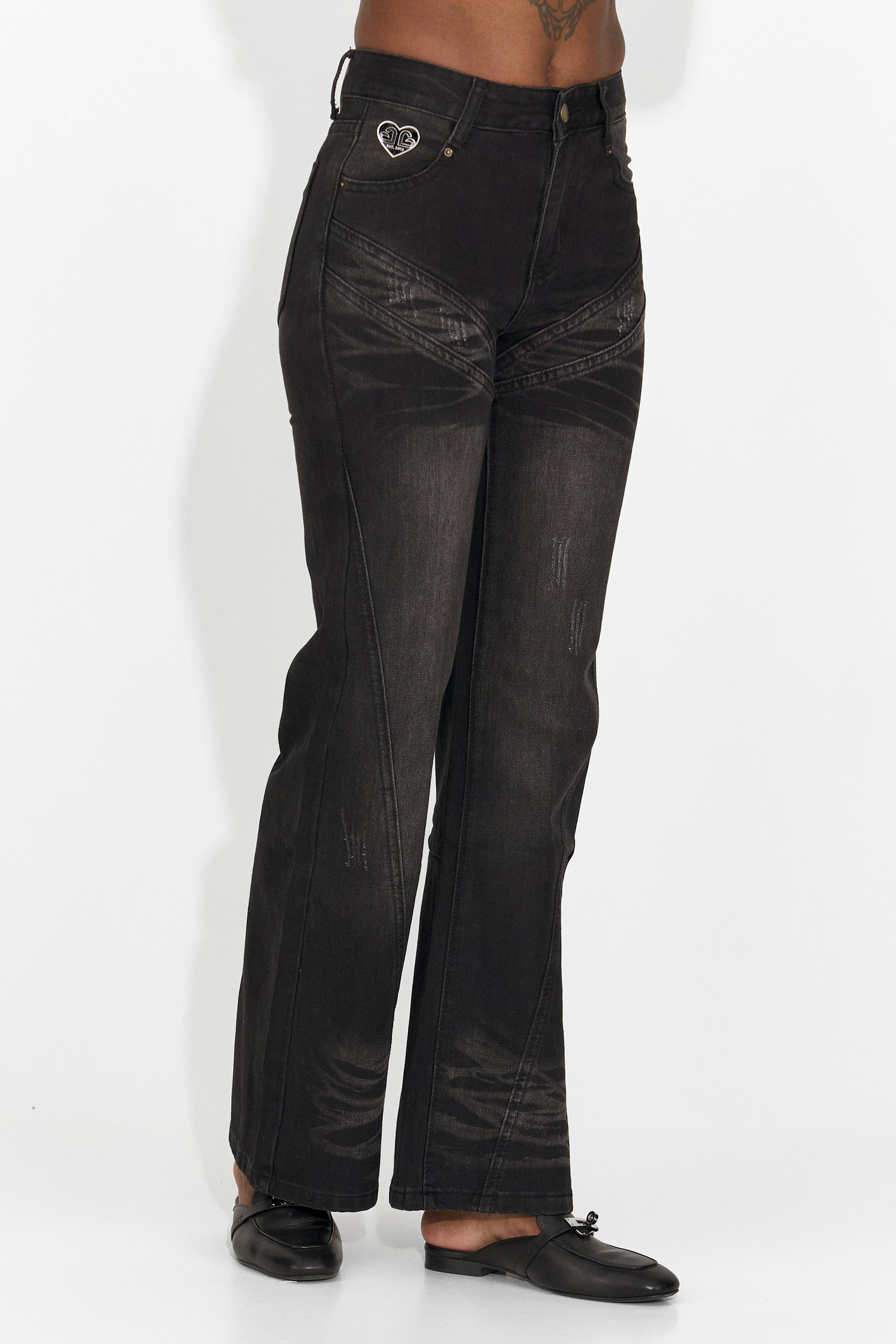 Adeia Bogas Hétköznapi Fekete Női Farmer