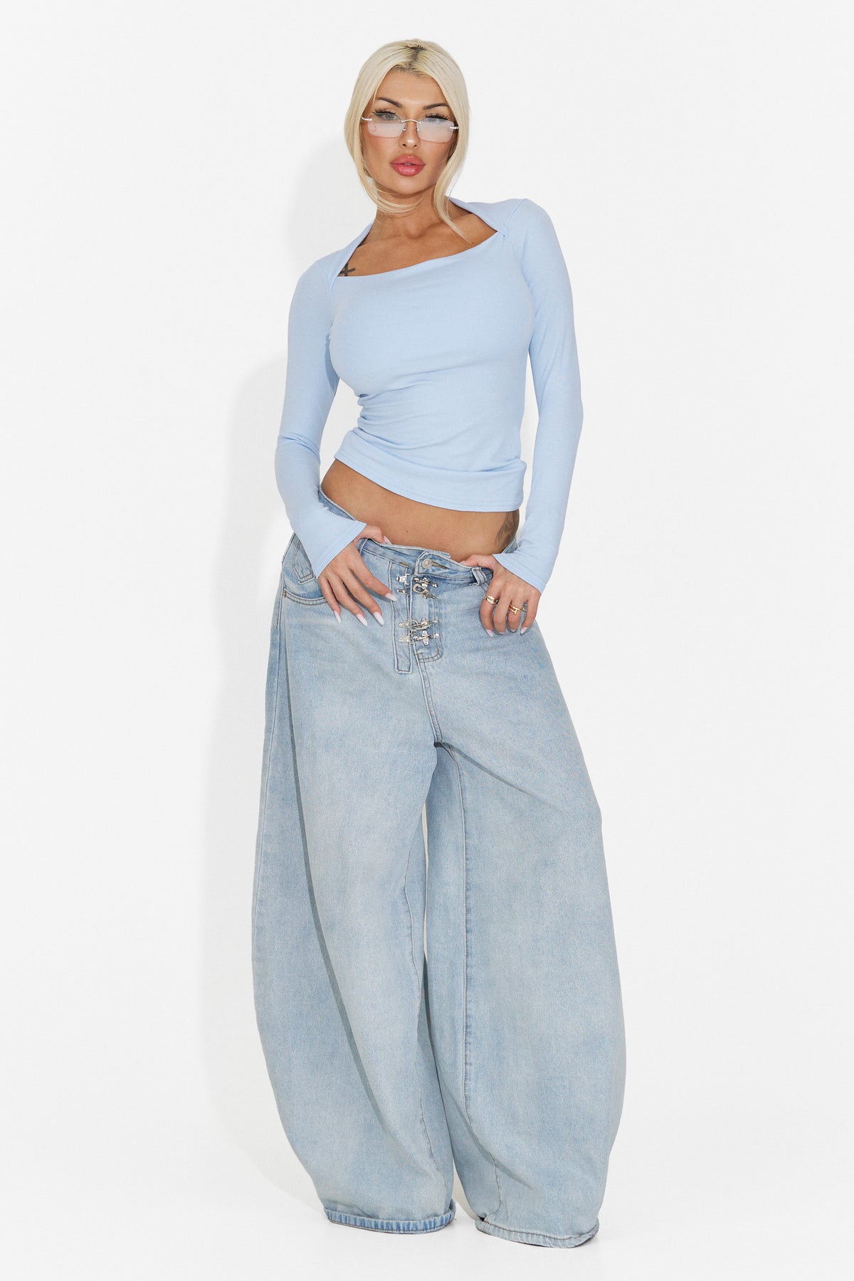 Bluza casual bleu Hyznira Bogas