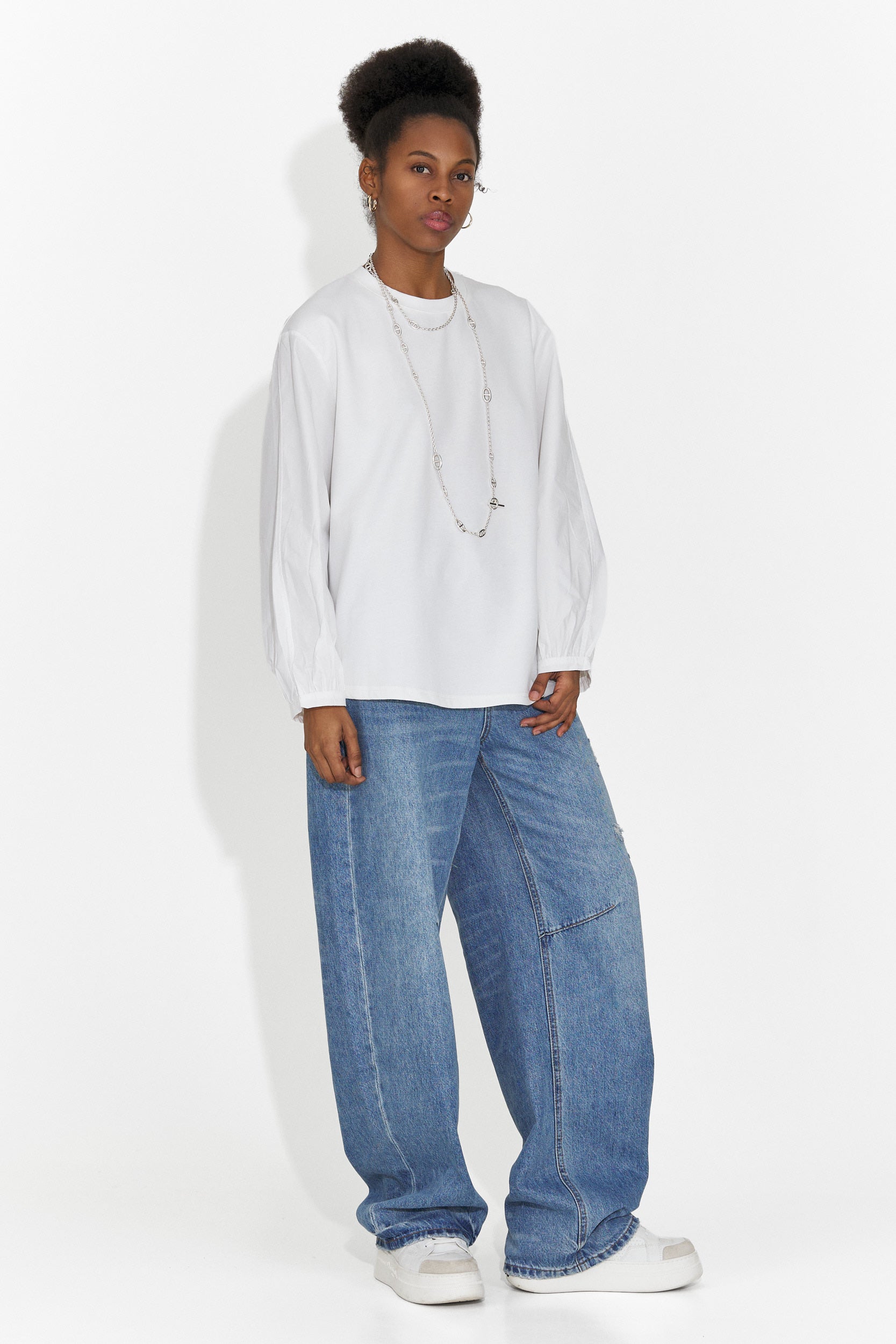 Női fehér, hétköznapi Sheiva Bogas blúz