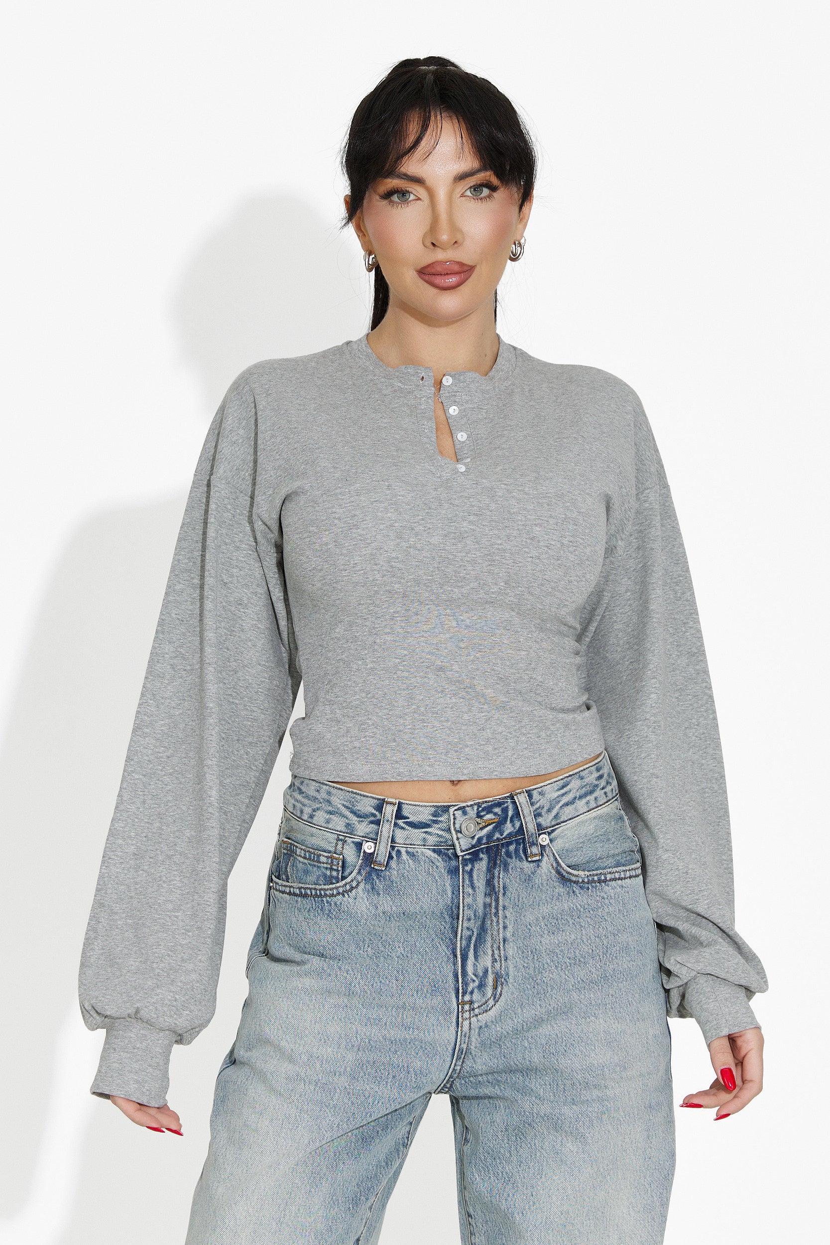 Női szürke alkalmi blúz Tivora Bogas