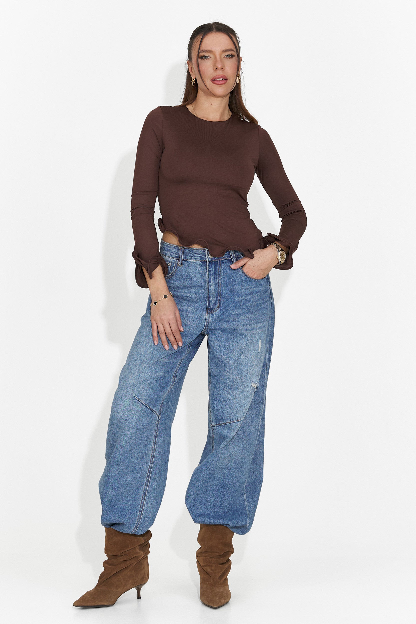 Női barna hétköznapi blúz Enisea Bogas