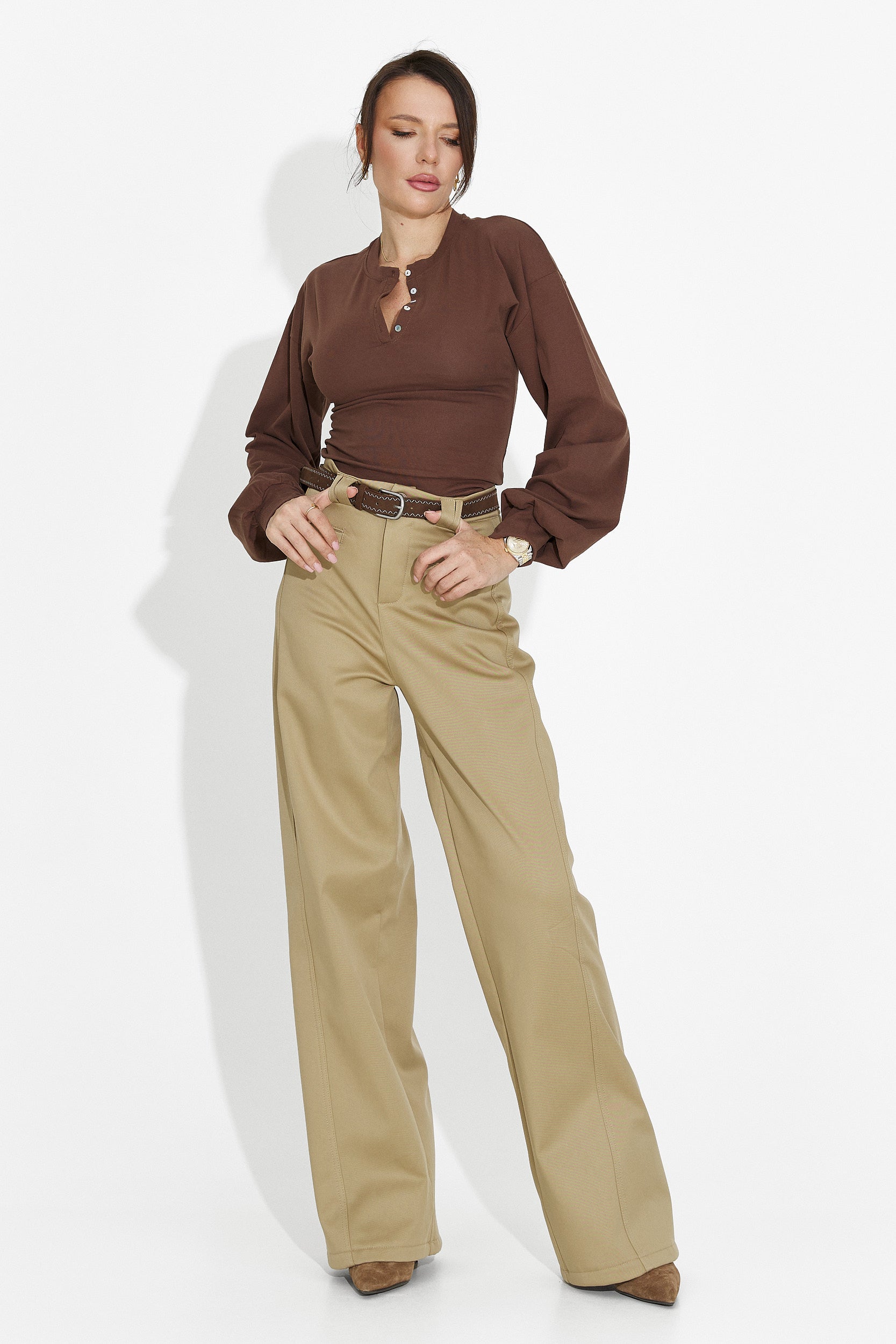 Női barna alkalmi blúz Tivora Bogas