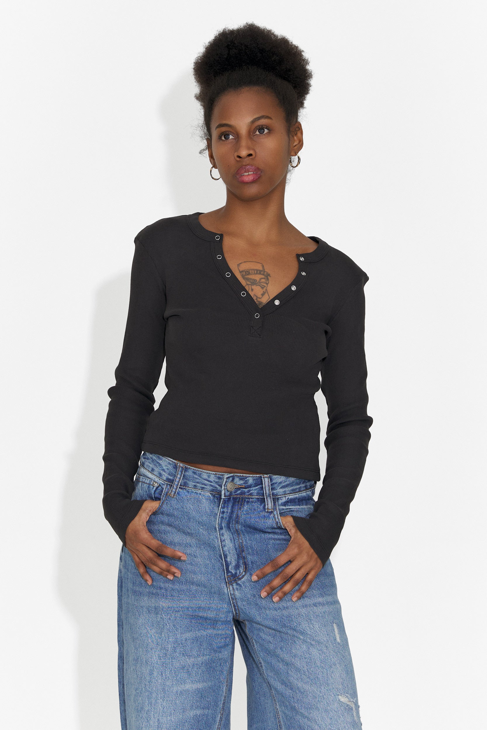 Női fekete hétköznapi blúz Roxana Bogas