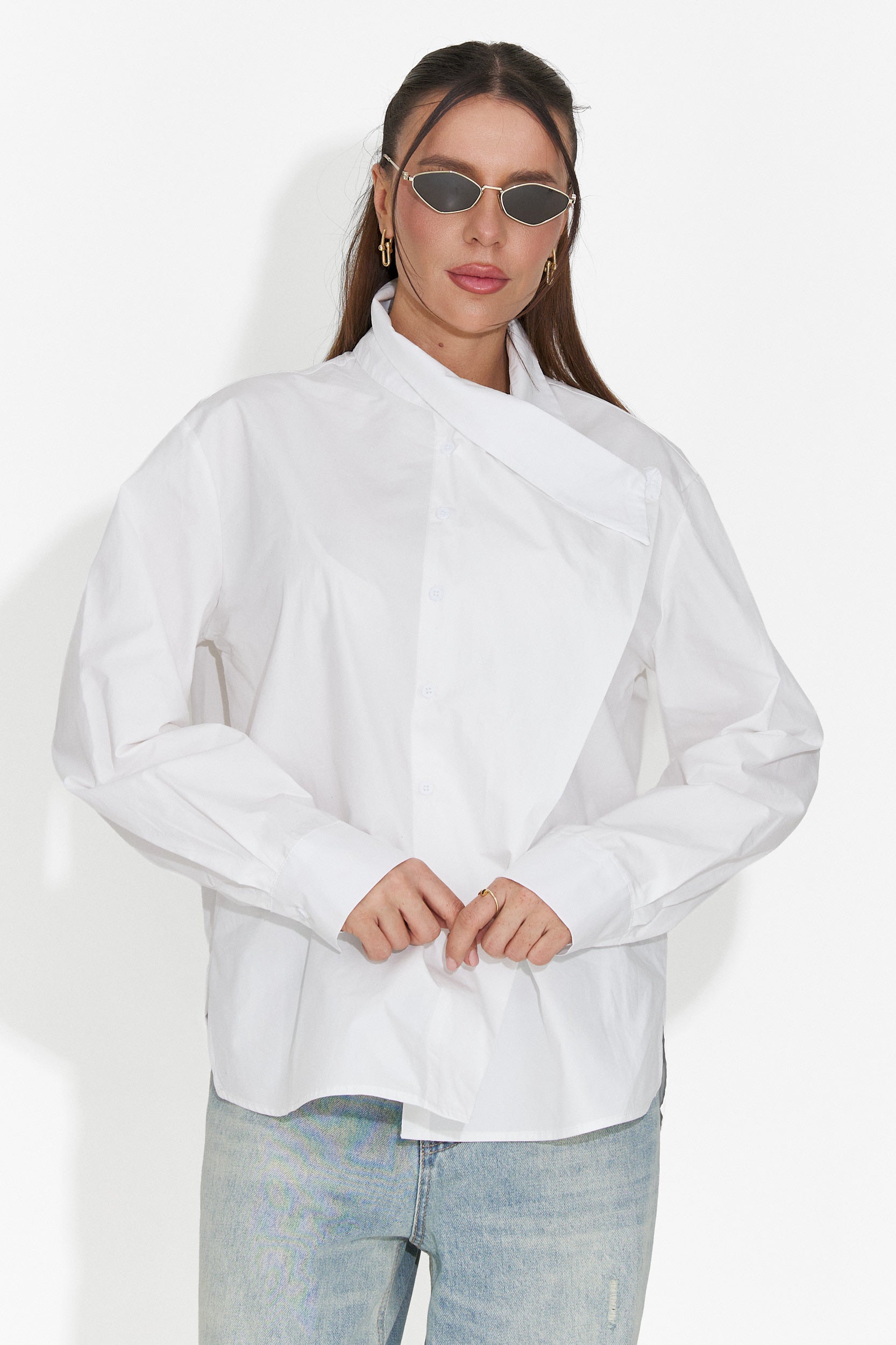 Edinea Bogas Hétköznapi Fehér Női Ing