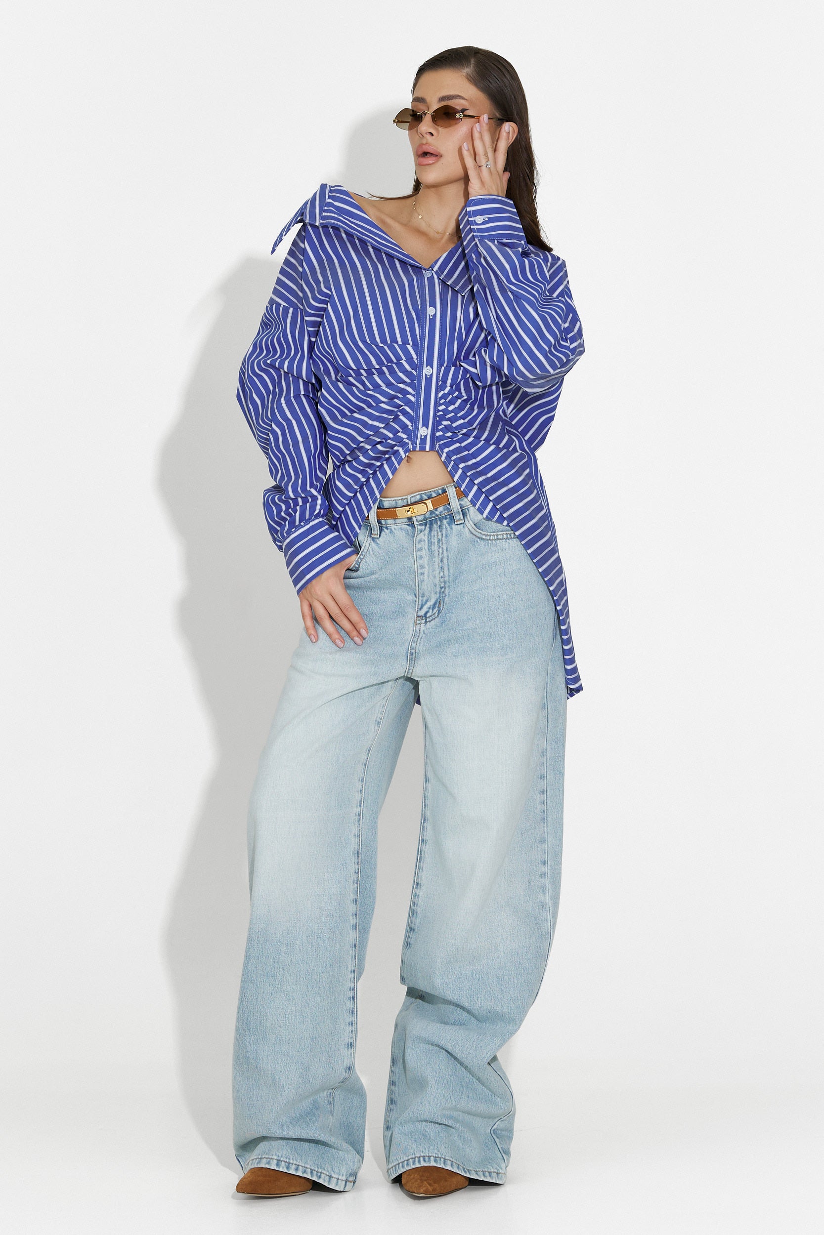 Voncile Bogas Kék Női Hétköznapi Ing