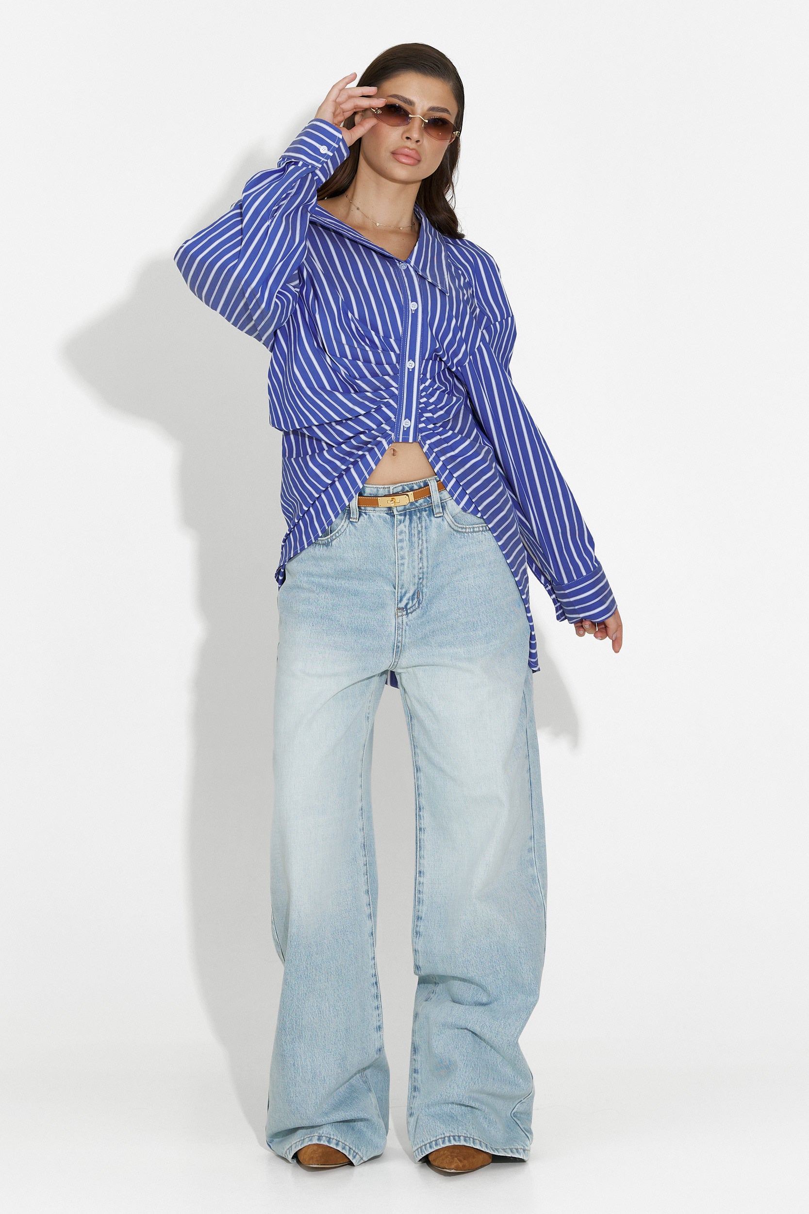 Voncile Bogas Kék Női Hétköznapi Ing