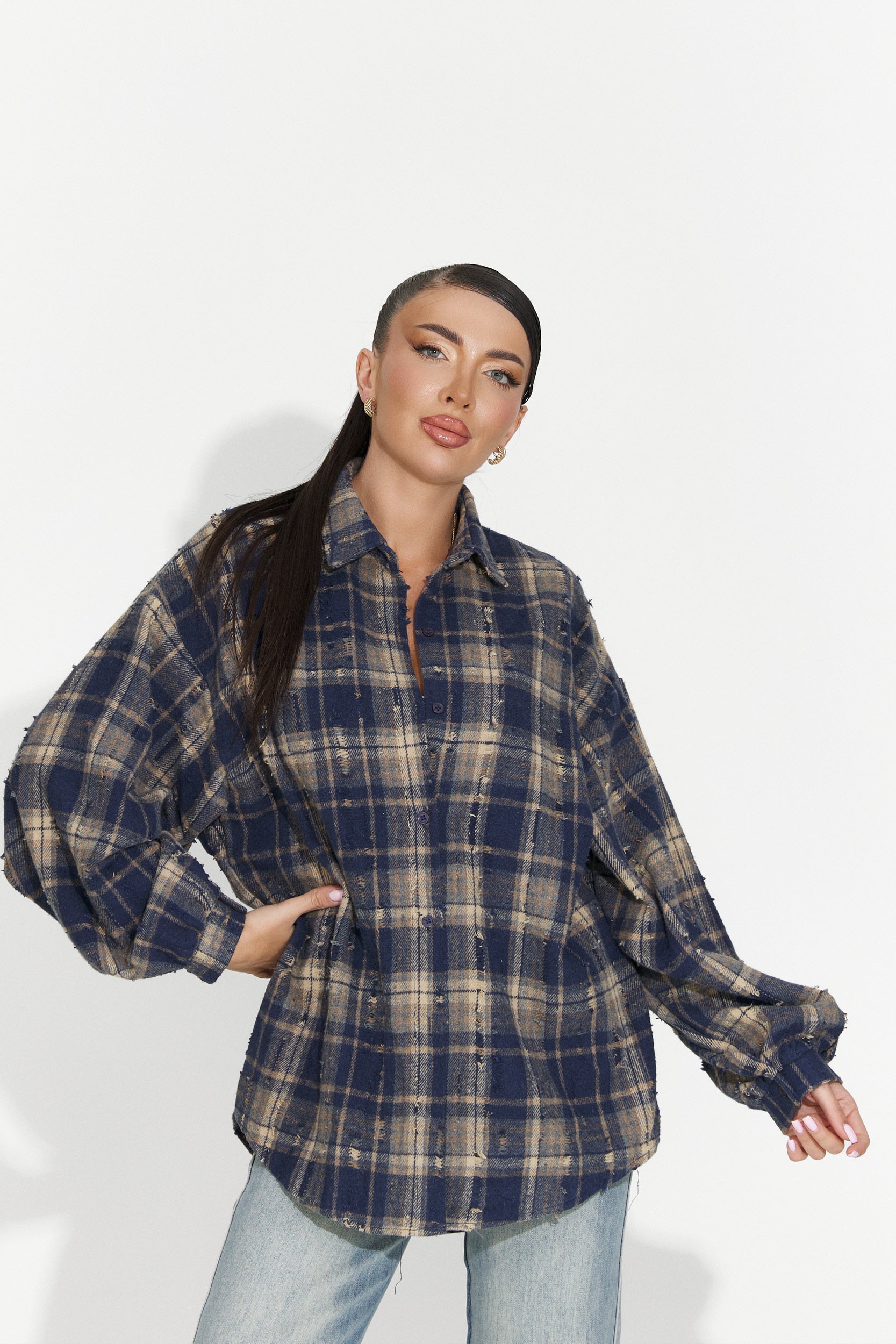 Jasara Bogas Könnyed Haditengerészkék Női Ing