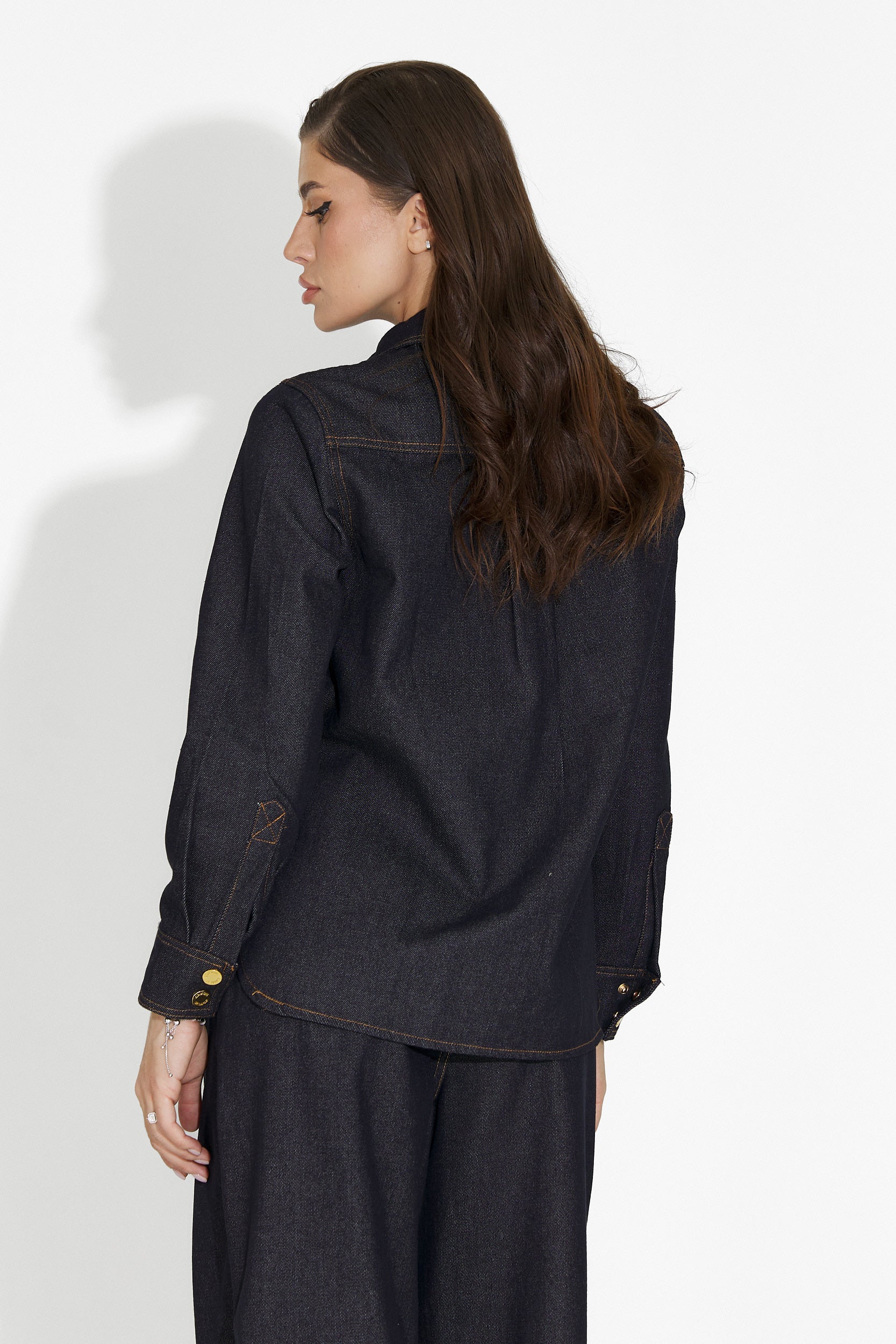 Melena Bogas Tengerészkék Lazac Női Ing