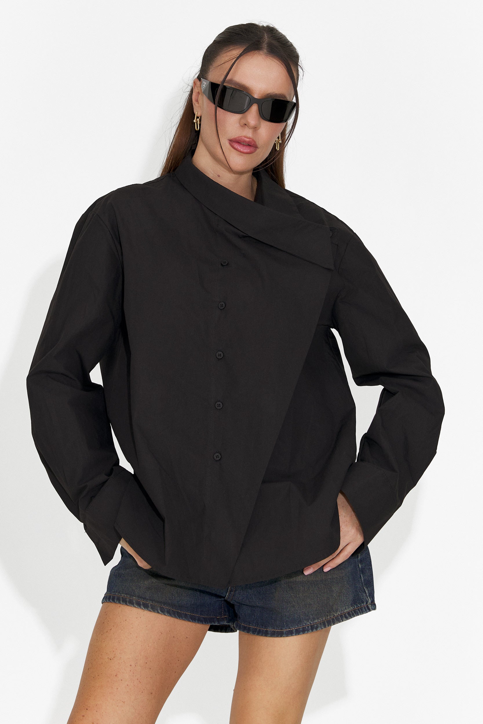 Edinea Bogas Fekete Hétköznapi Női Ing