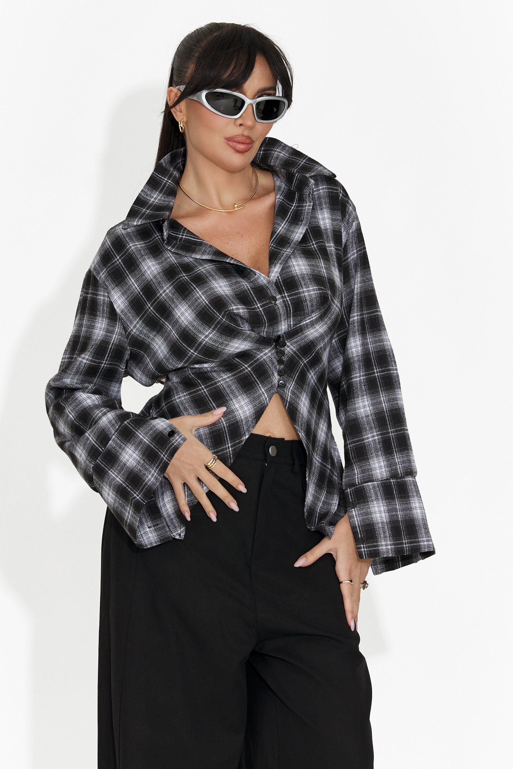 Laurina Bogas fekete női hétköznapi ing