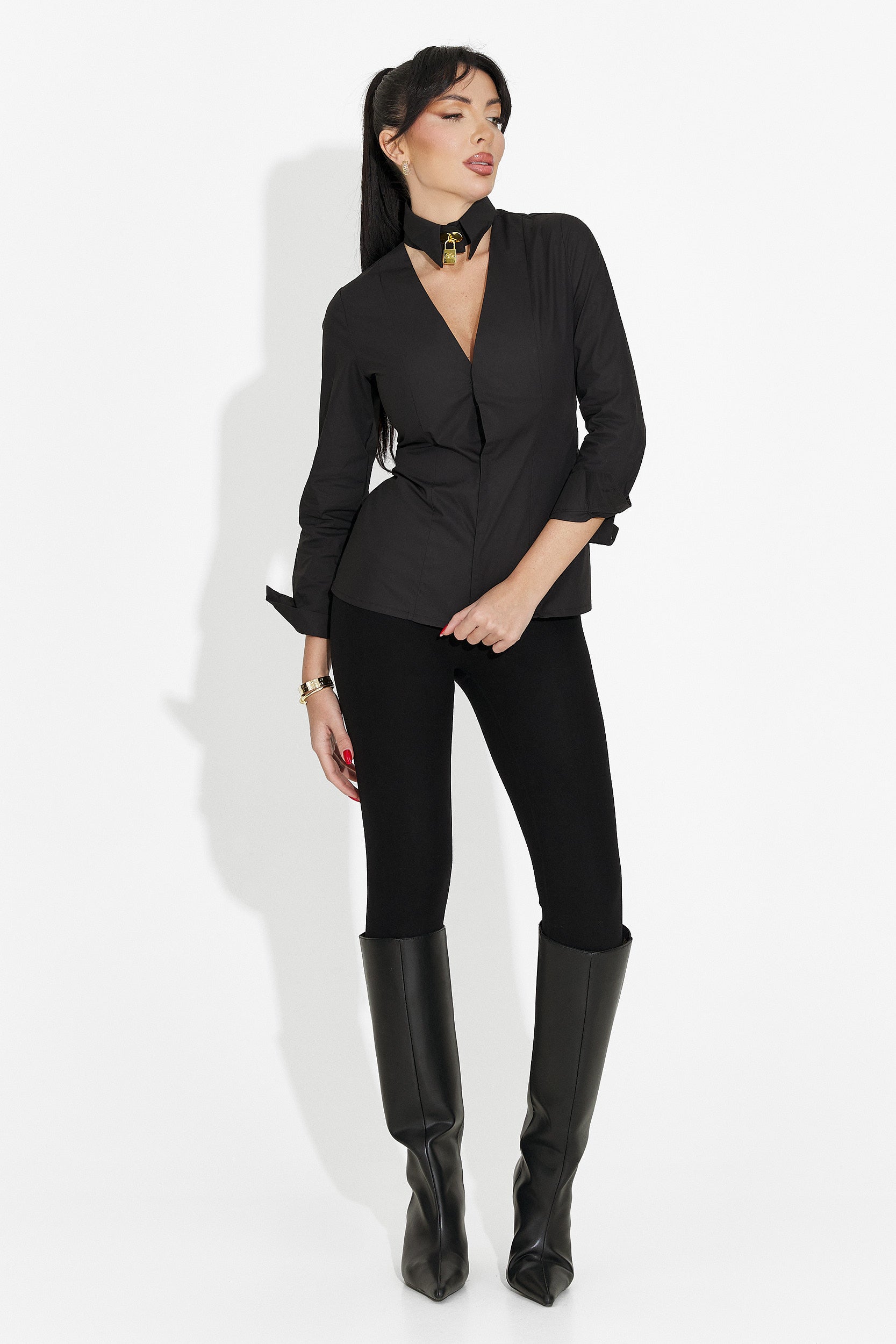 Női fekete alkalmi ing Marcelia Bogas