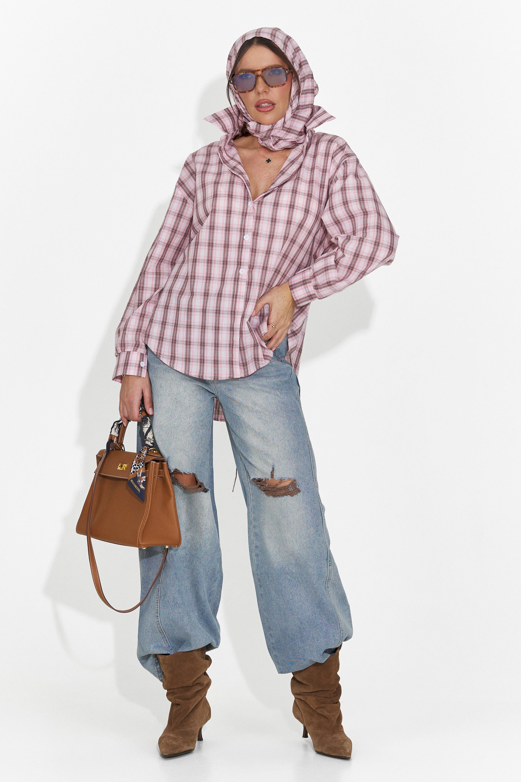 Női rózsaszín hétköznapi ing Jomelia Bogas