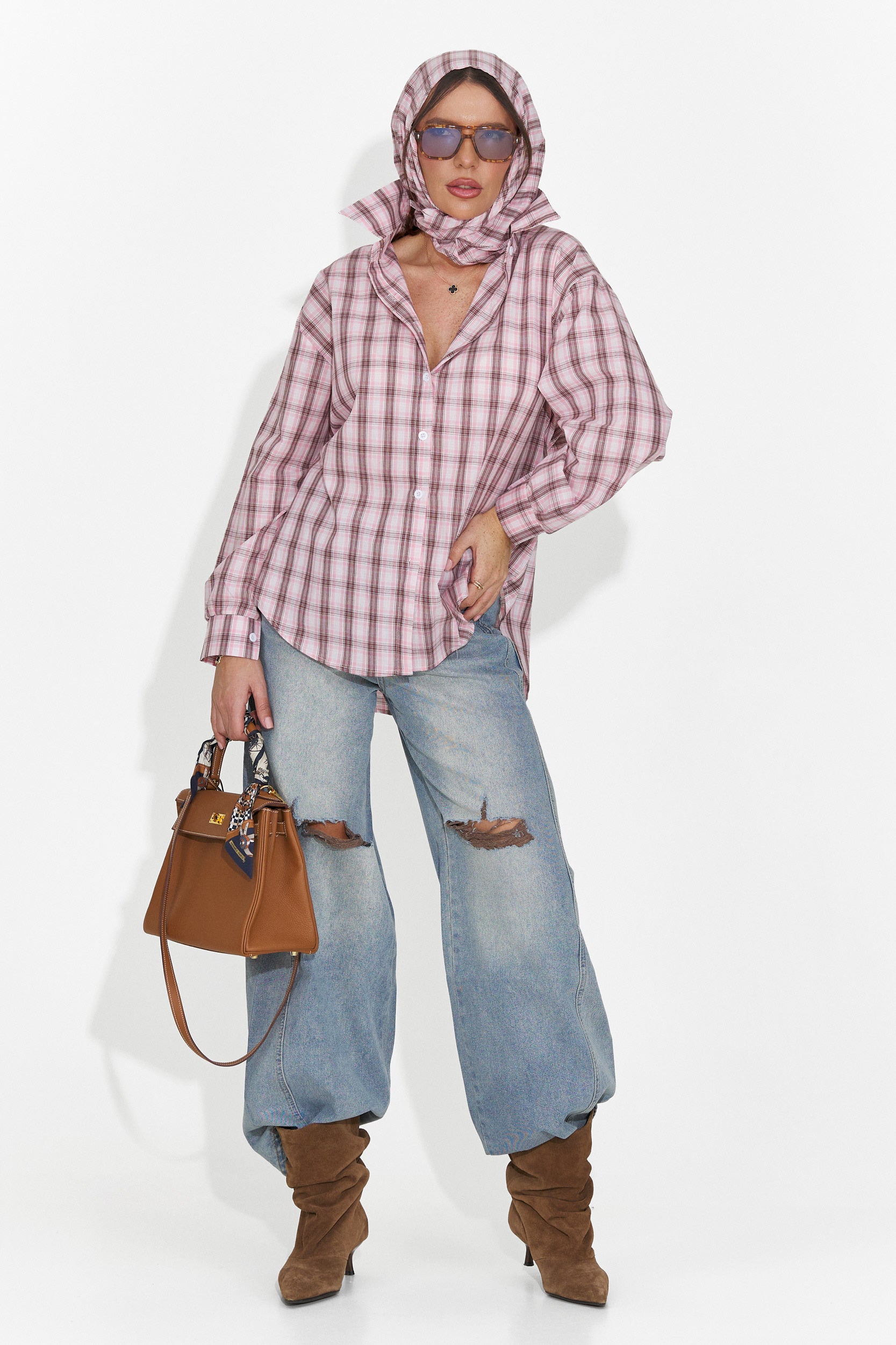 Női rózsaszín hétköznapi ing Jomelia Bogas