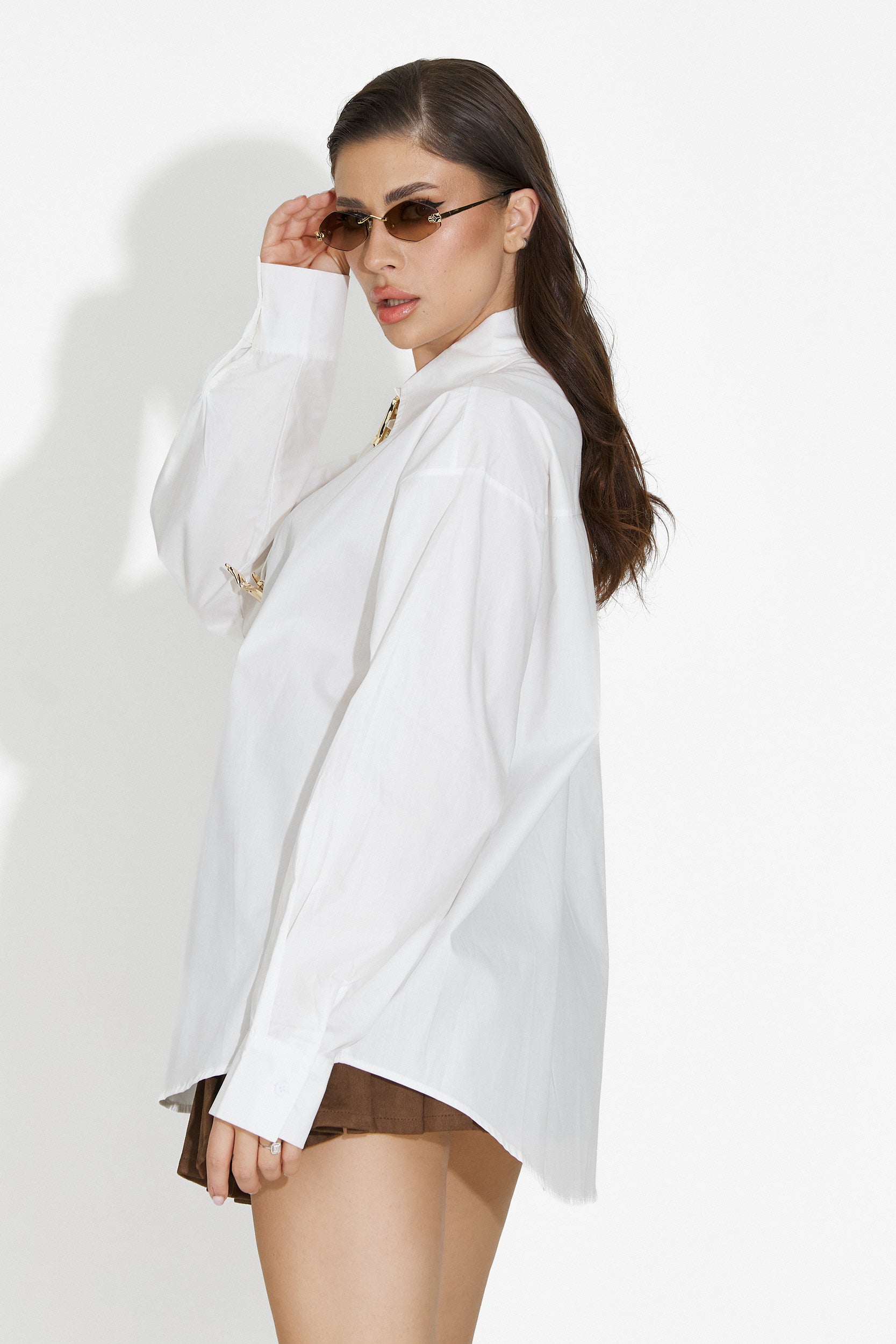 Feyora Bogas Elegáns Fehér Női Ing