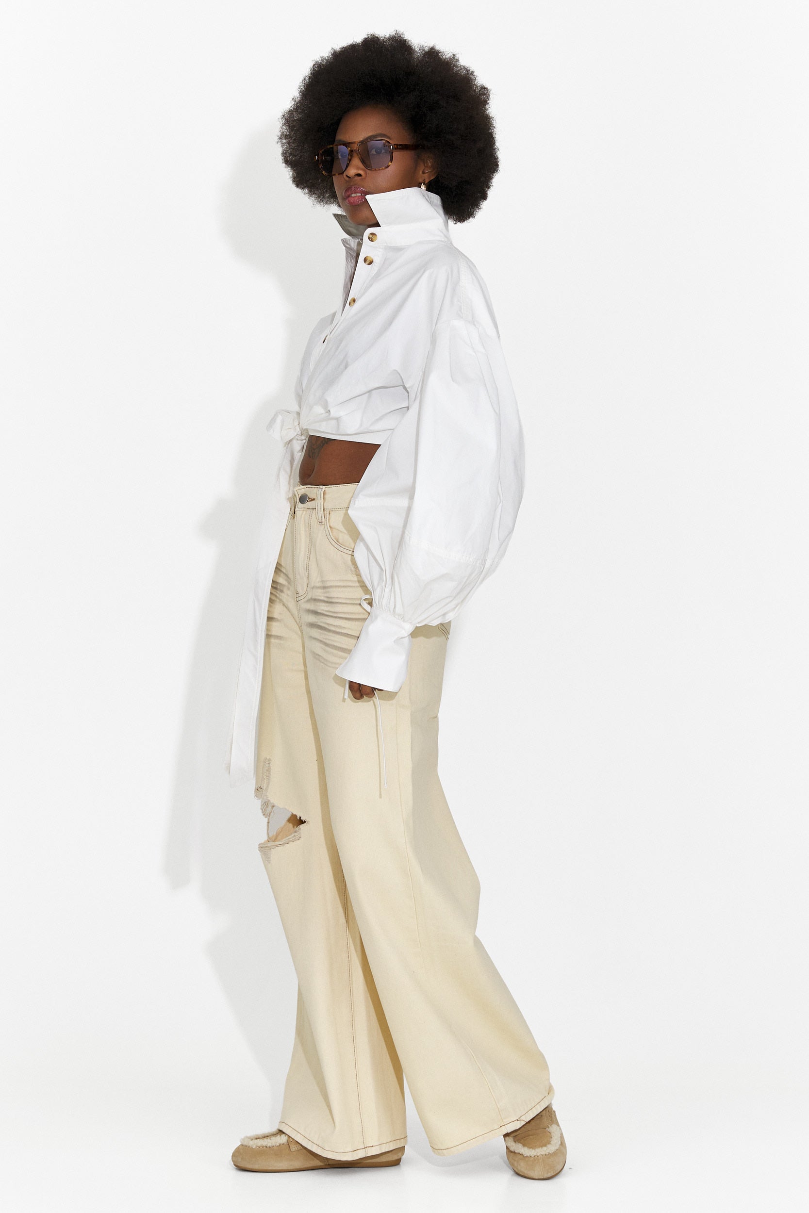 Elegáns fehér női ing Janelia Bogas