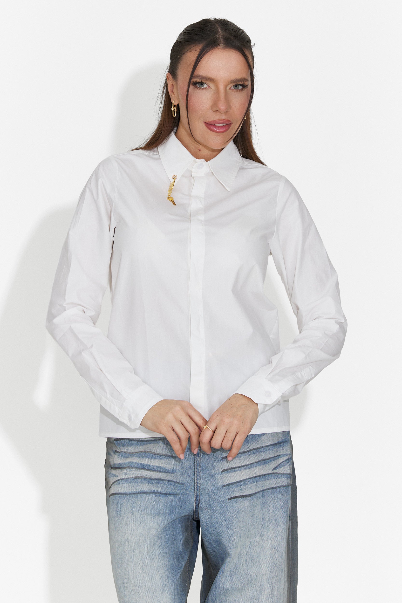 Elegáns fehér női ing Jetie Bogas