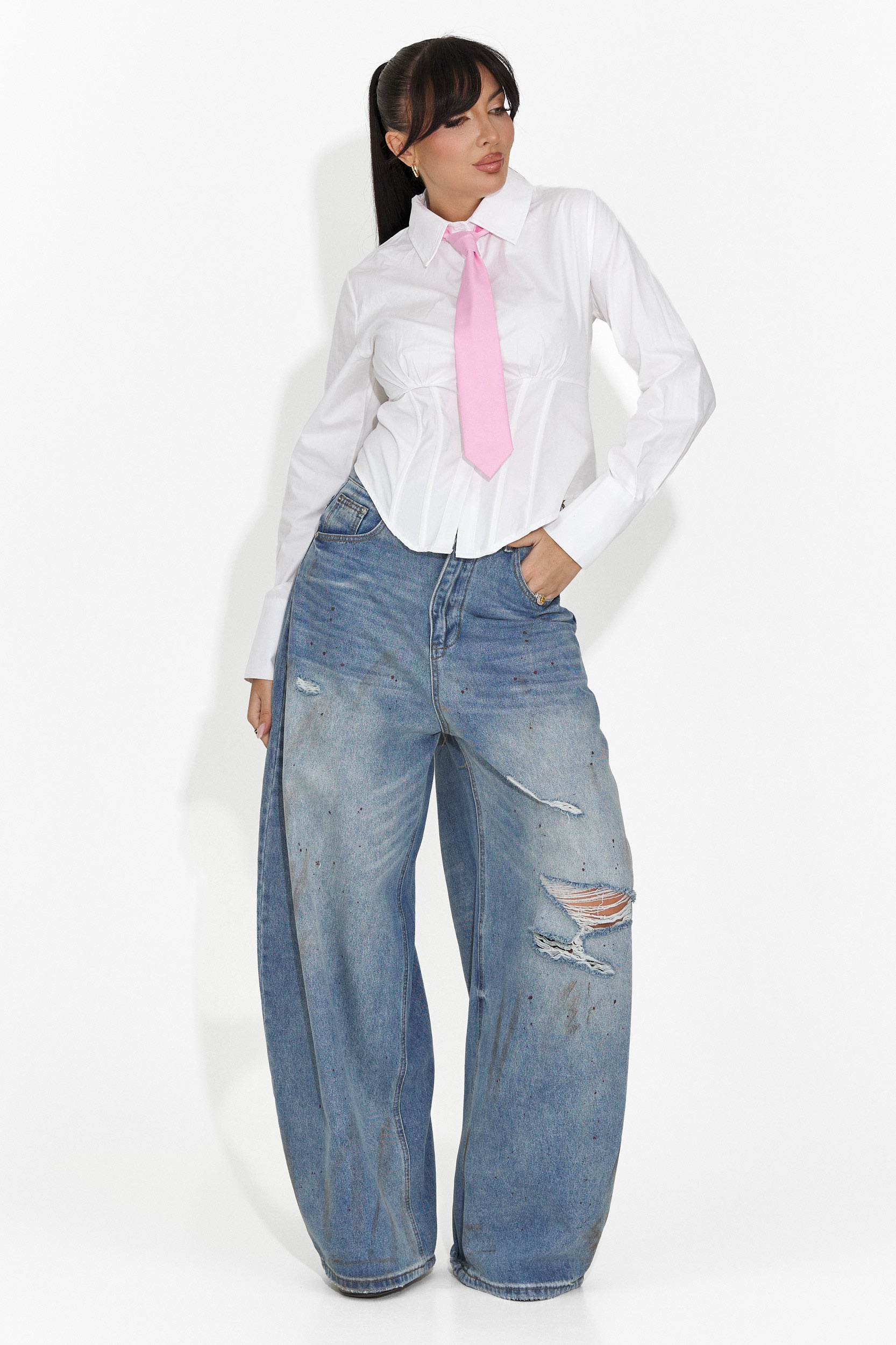 Elegáns fehér női ing Lorina Bogas