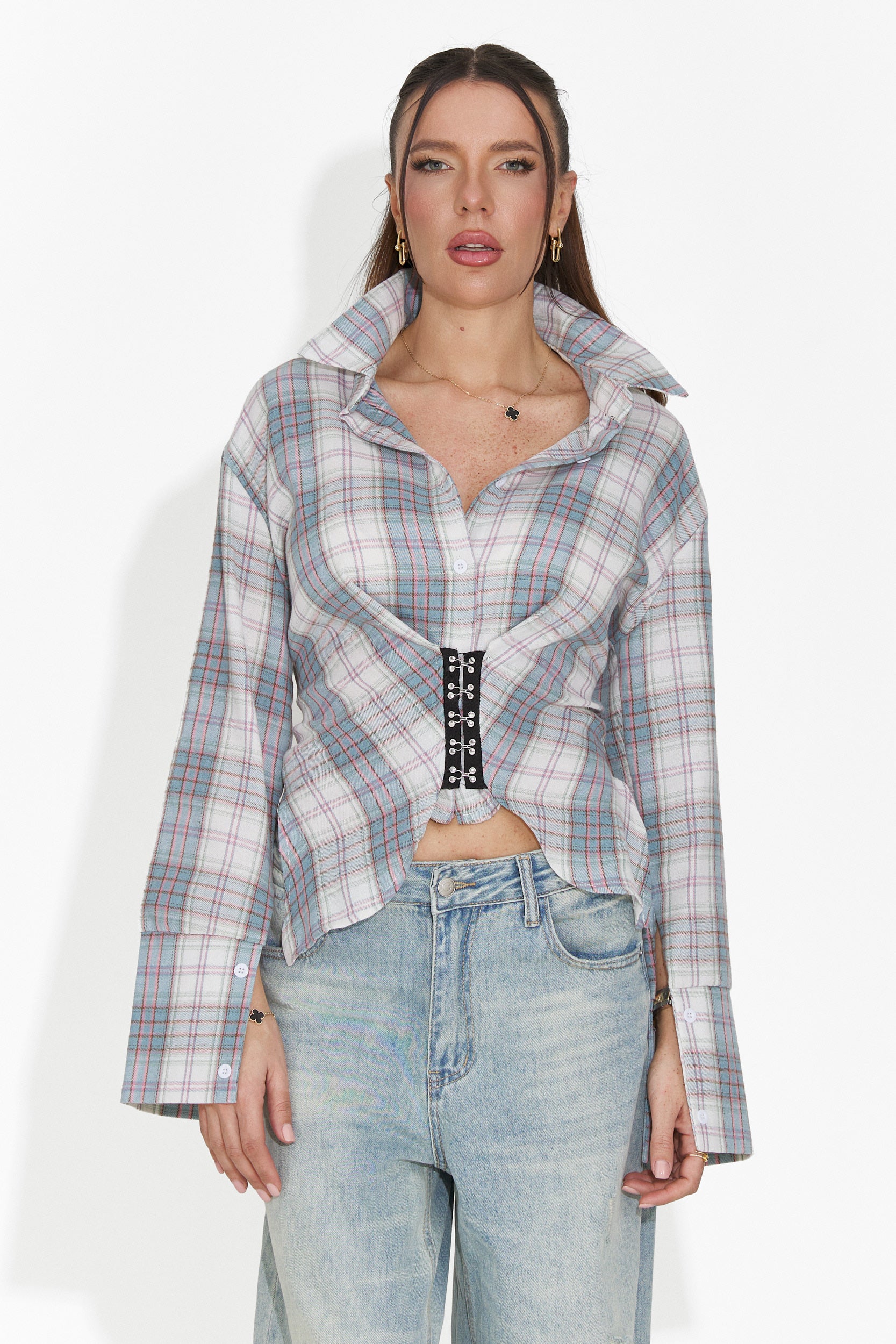 Elegáns világoskék női ing Hermiona Bogas