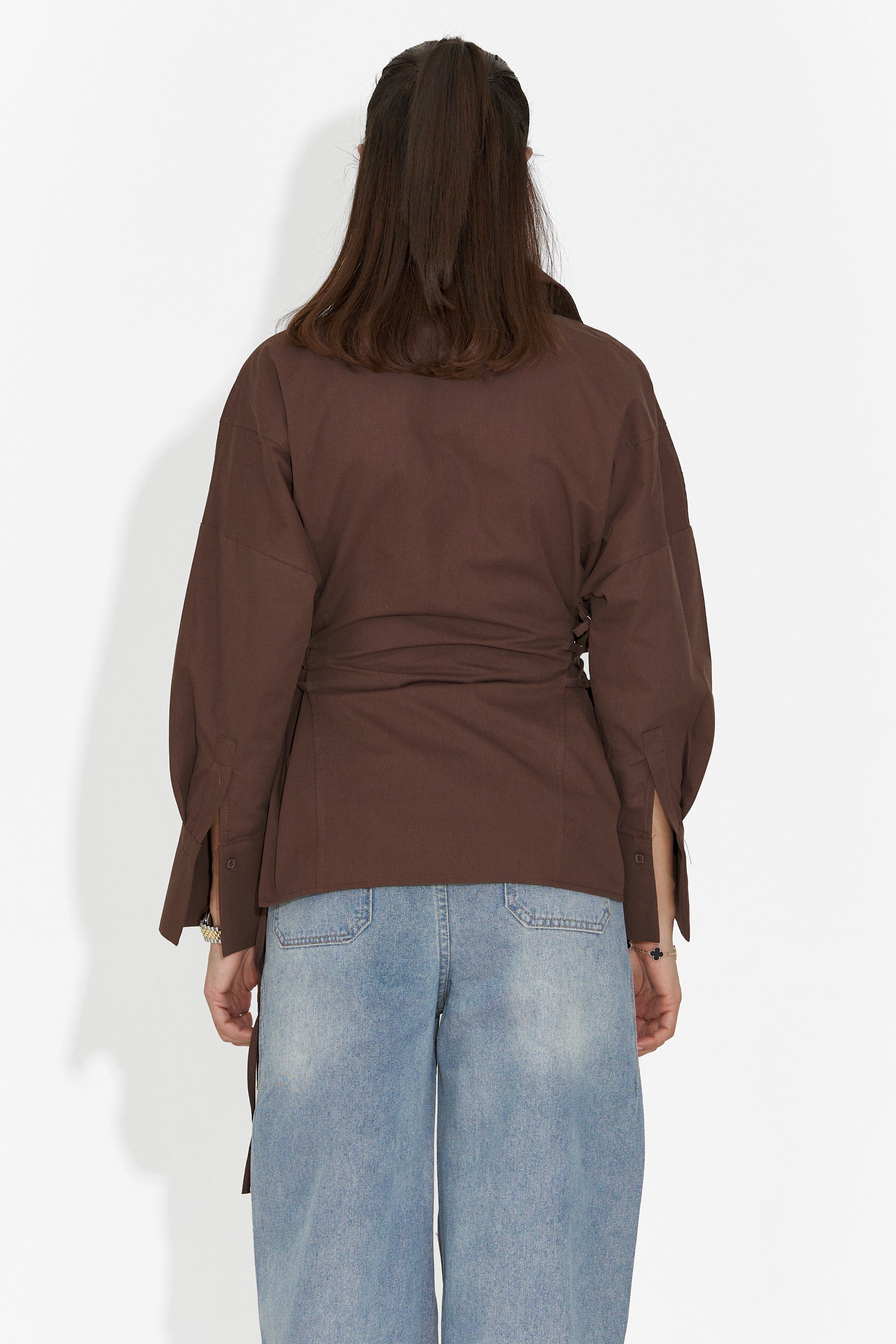 Elegáns női ing barna Sivelia Bogas