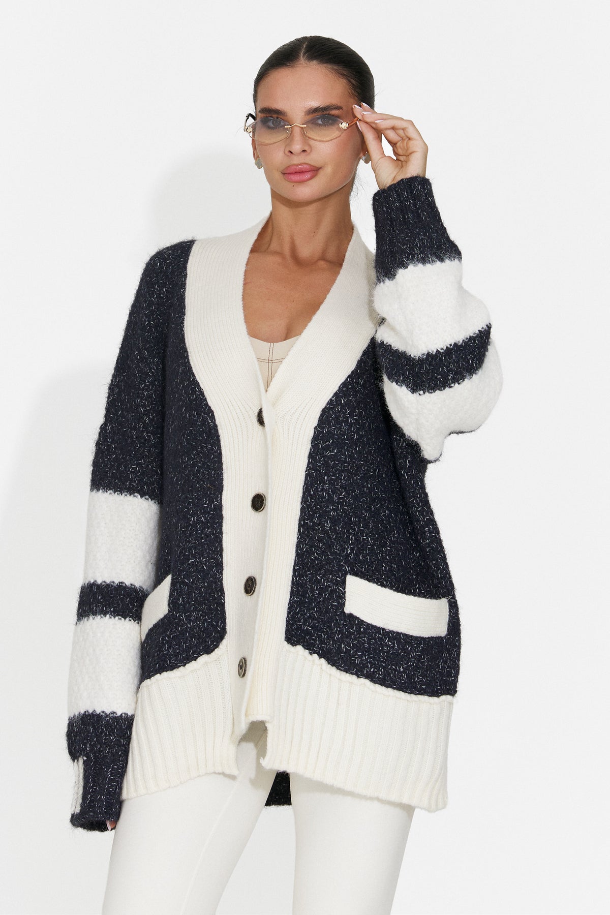 Cardigan casual crem Bloyalia Bogas