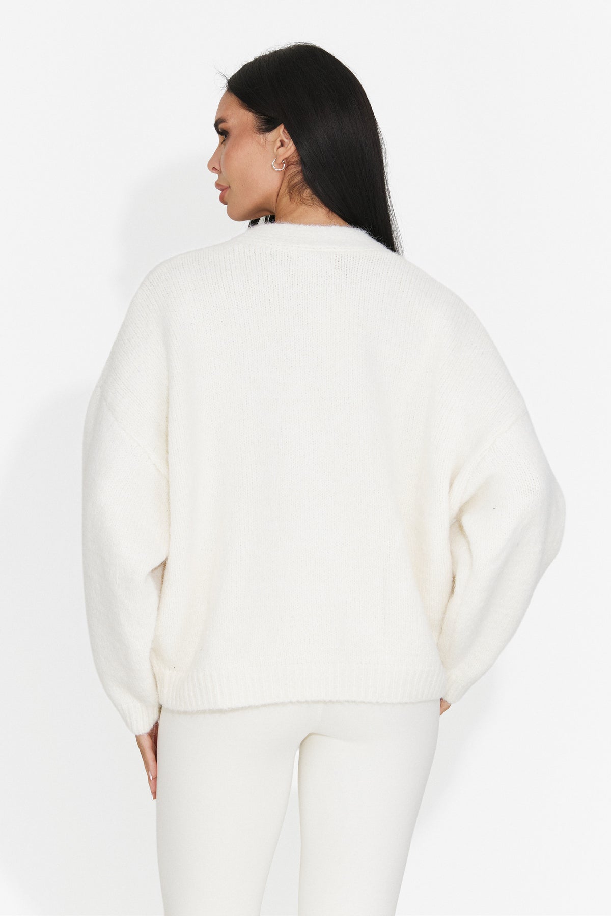 Cardigan casual crem Druveuia Bogas
