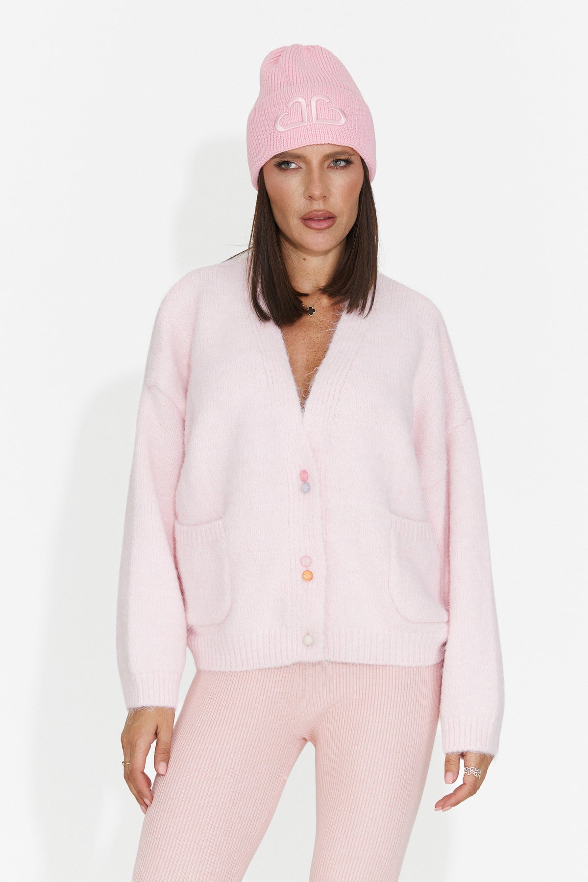 Cardigan casual roz Druveuia Bogas