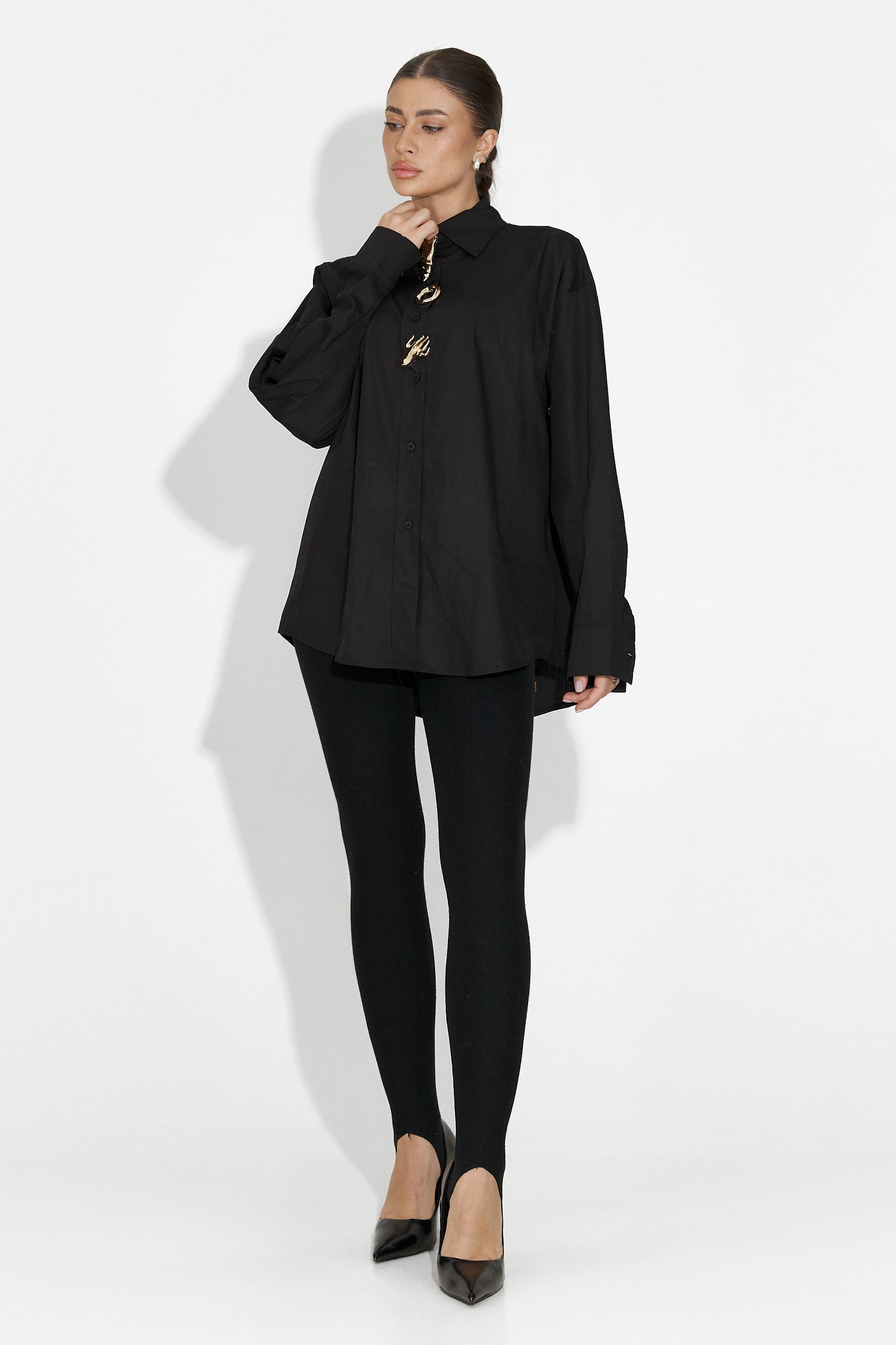 Aurisel Bogas Fekete Hétköznapi Női Leggings