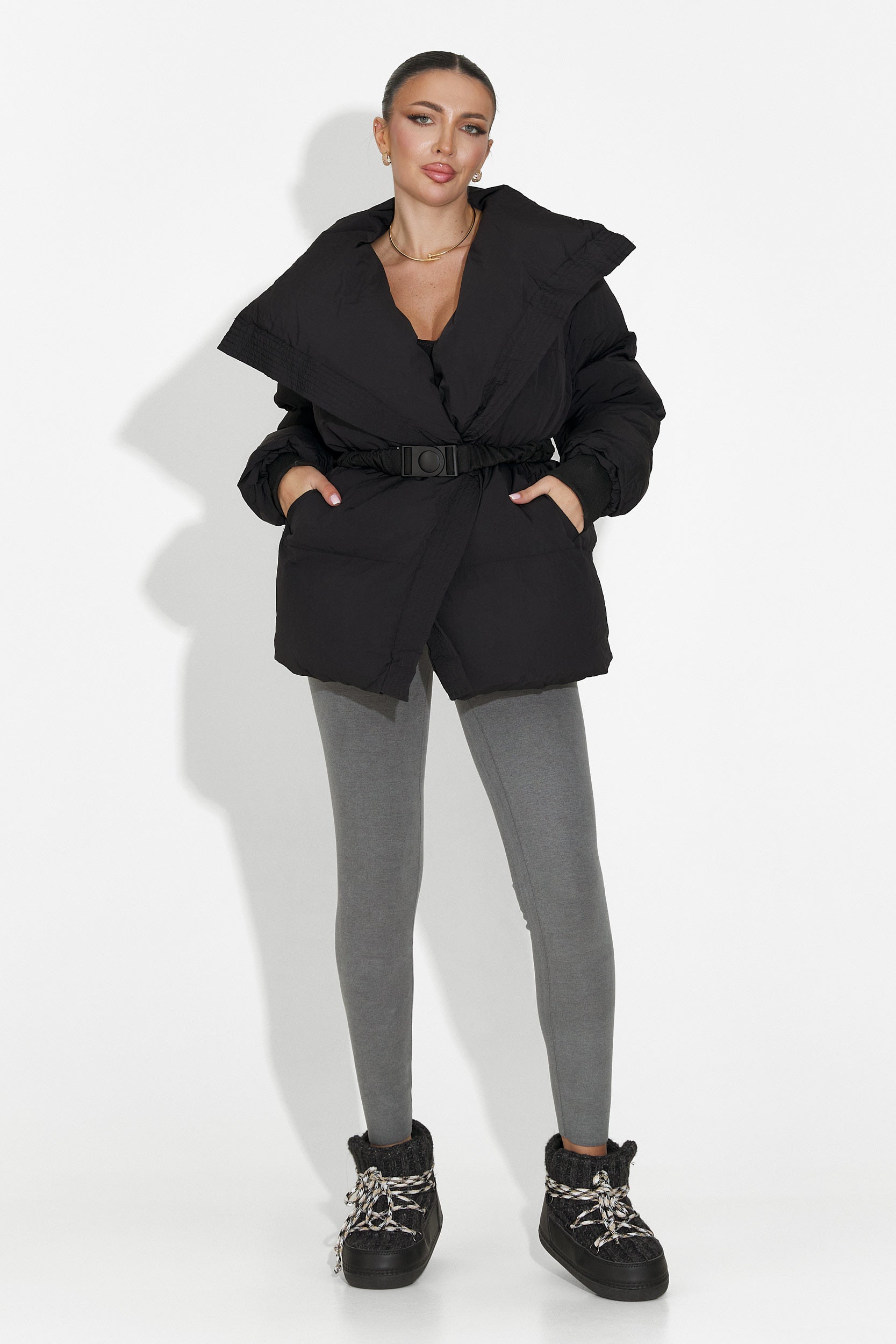 Michelina Bogas Szürke Meleg Kompressziós Leggings