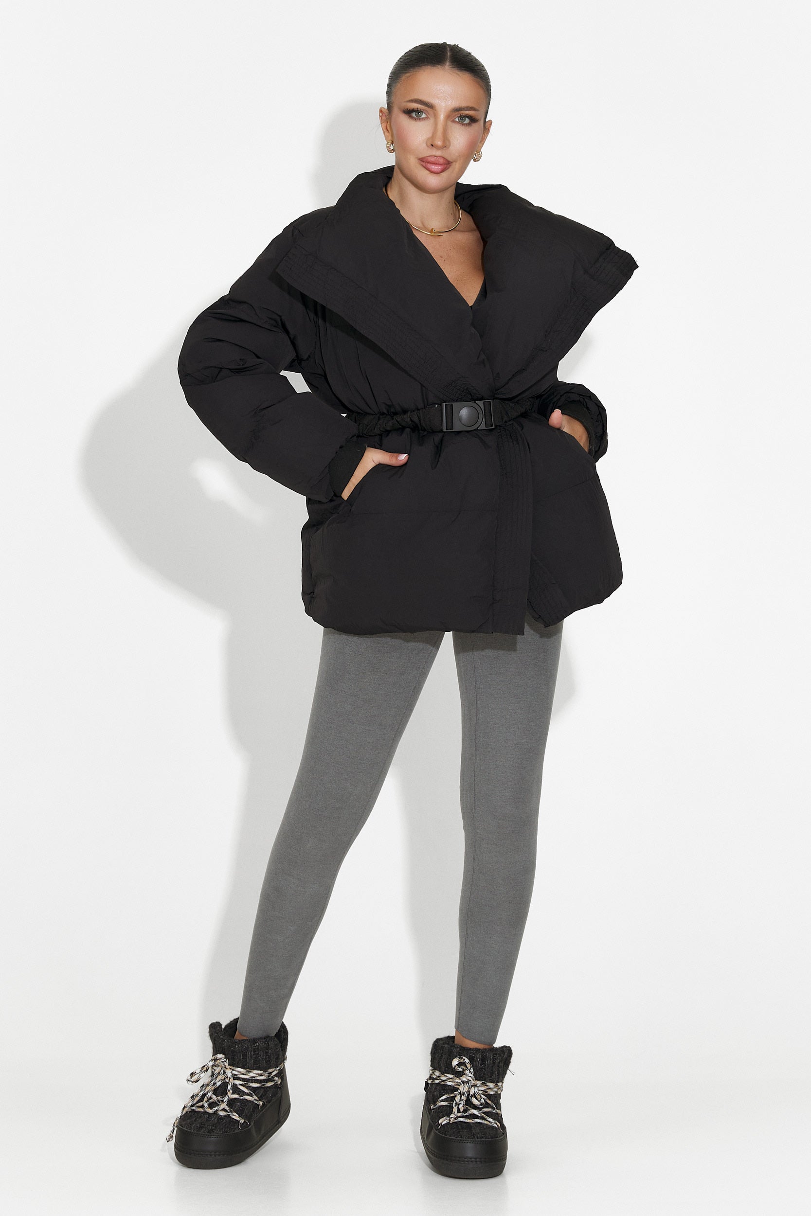 Michelina Bogas Szürke Meleg Kompressziós Leggings