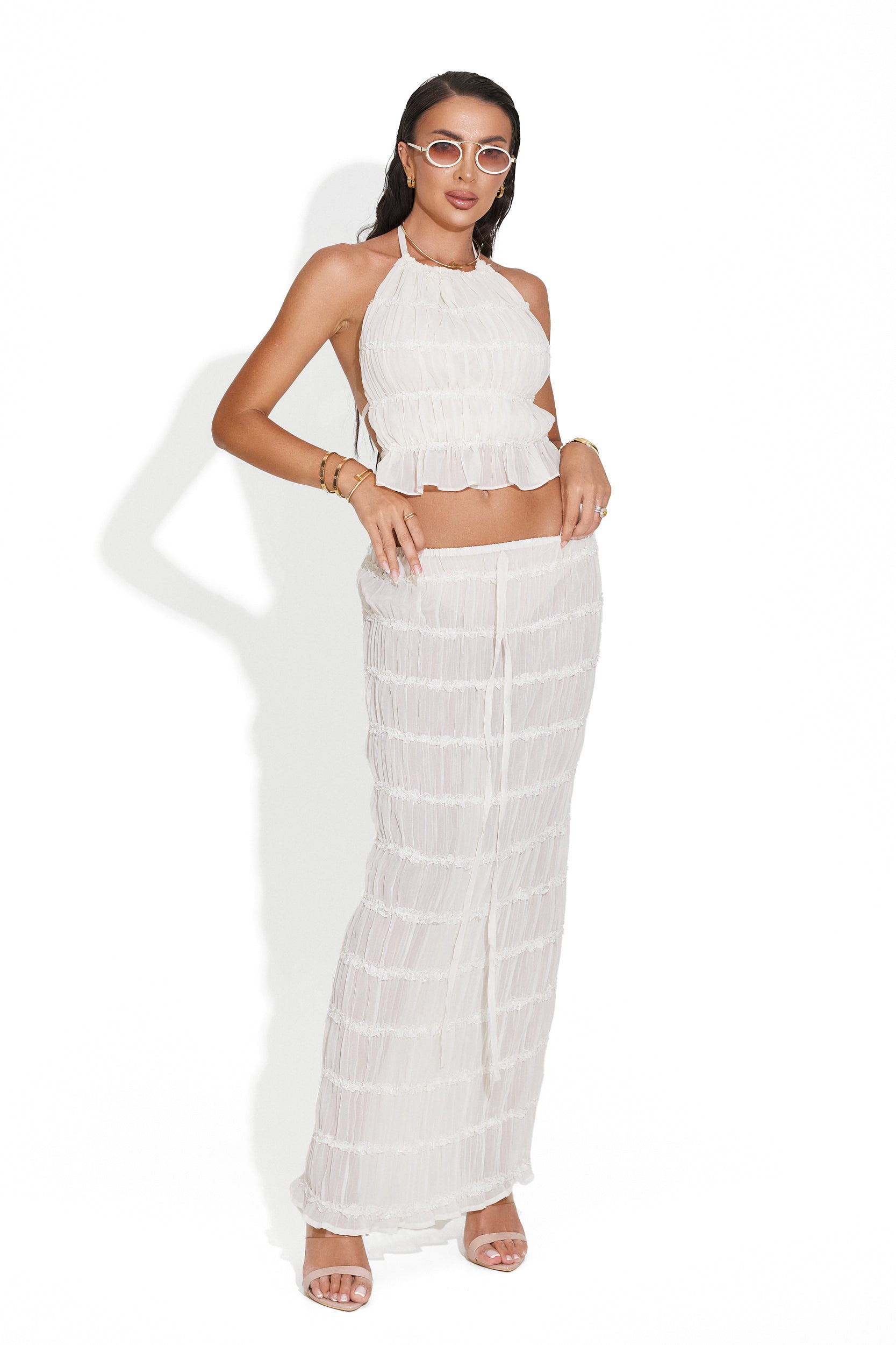 Floretia Bogas bézs szoknyakosztüm