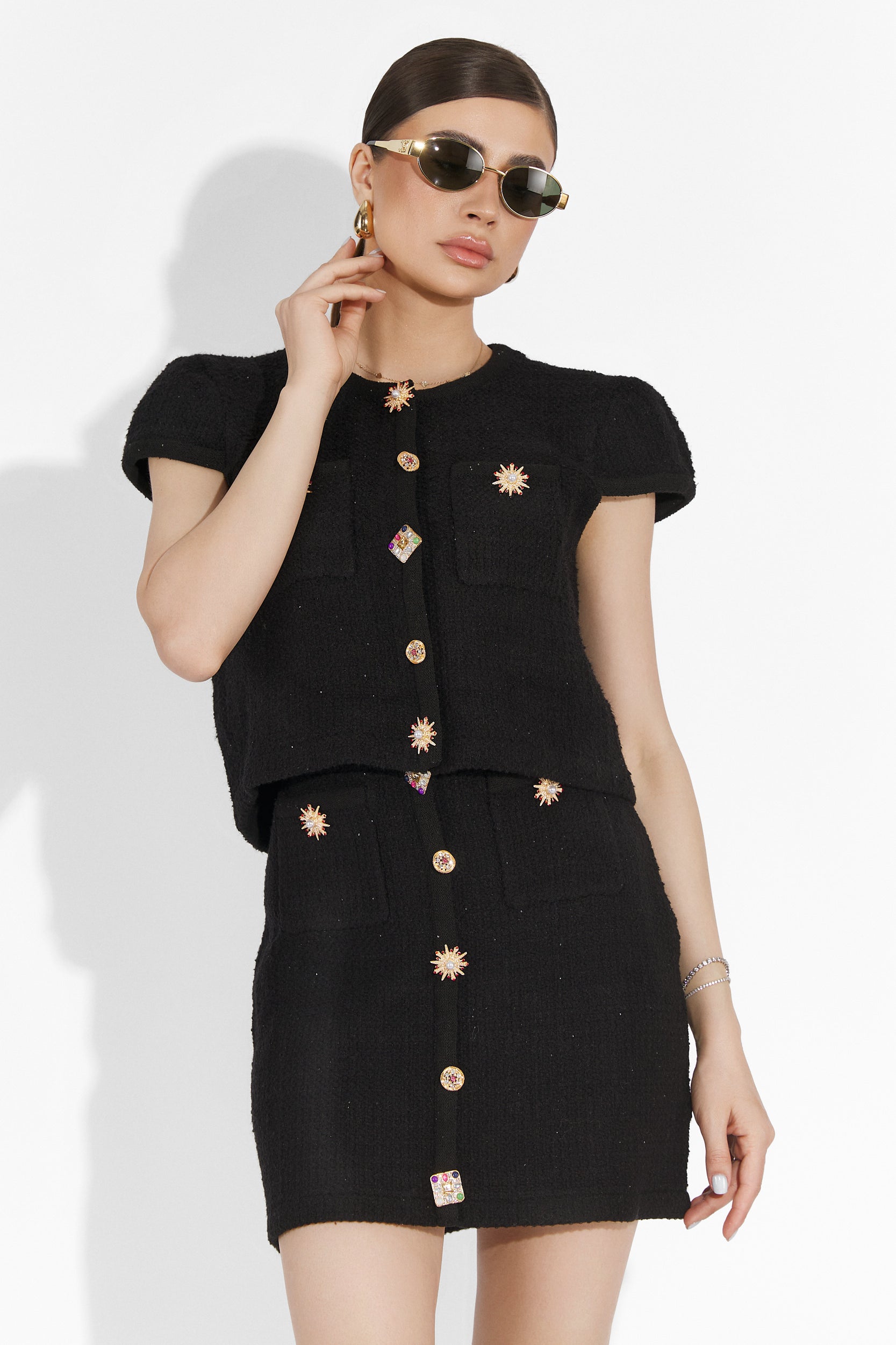 Bogas Fekete Szoknya Szett Pattogás