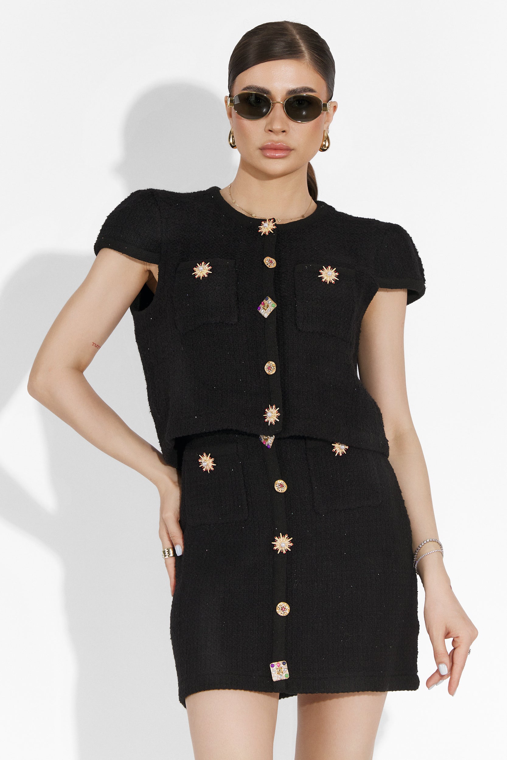 Bogas Fekete Szoknya Szett Pattogás