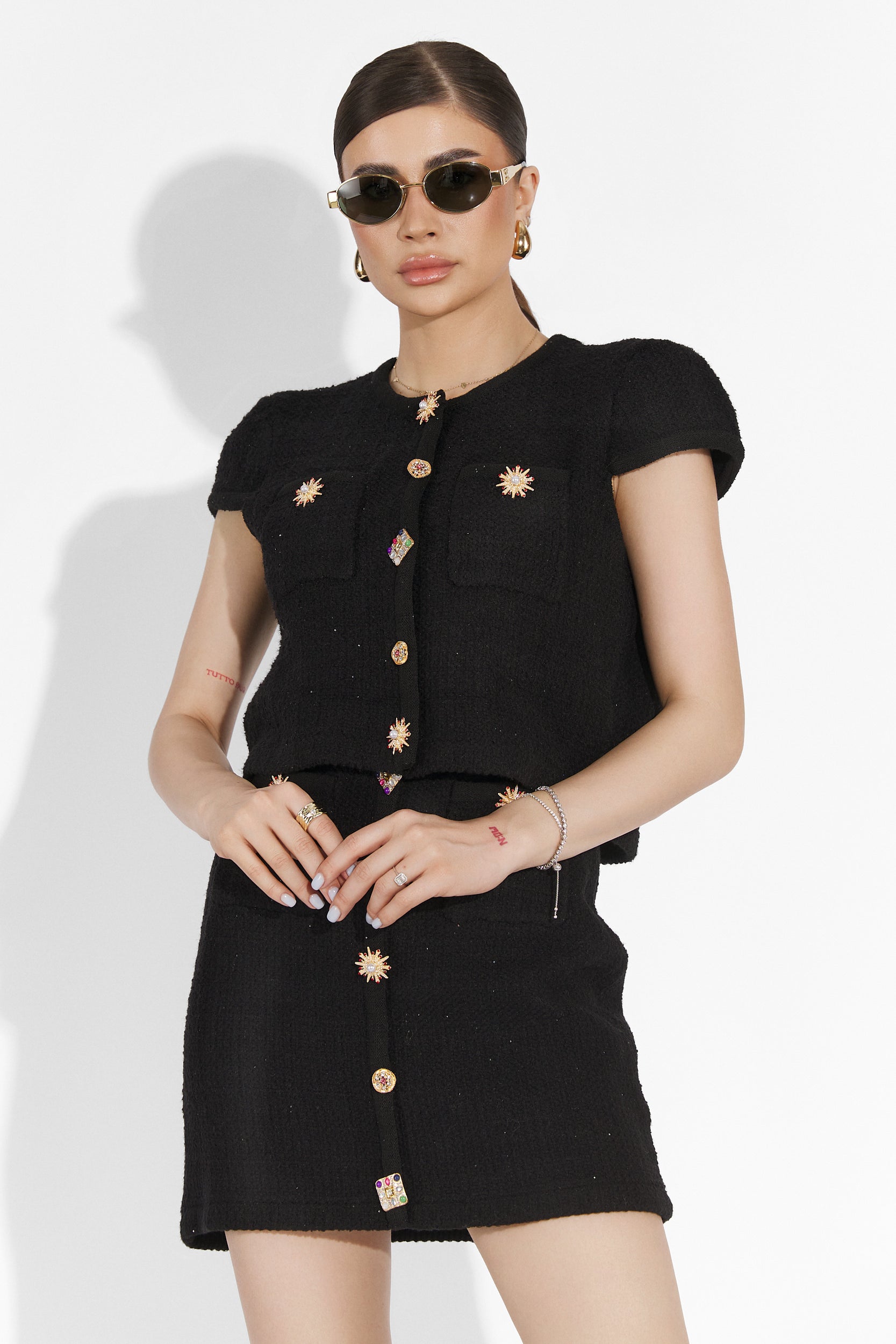 Bogas Fekete Szoknya Szett Pattogás