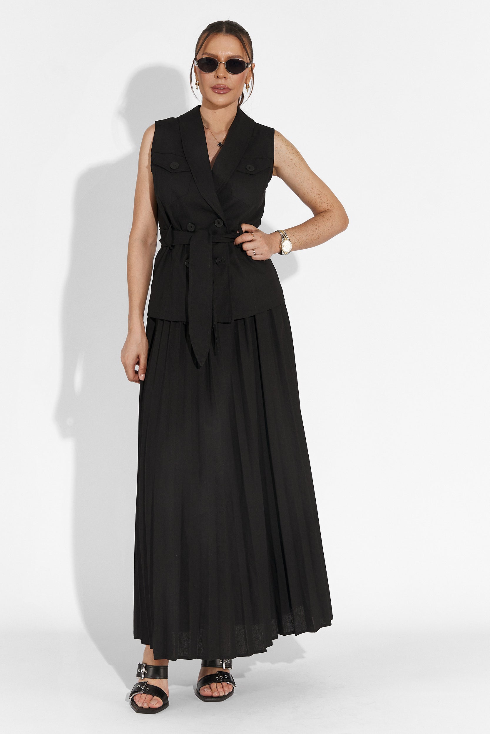 Timothy Bogas Fekete Szoknyás Öltöny