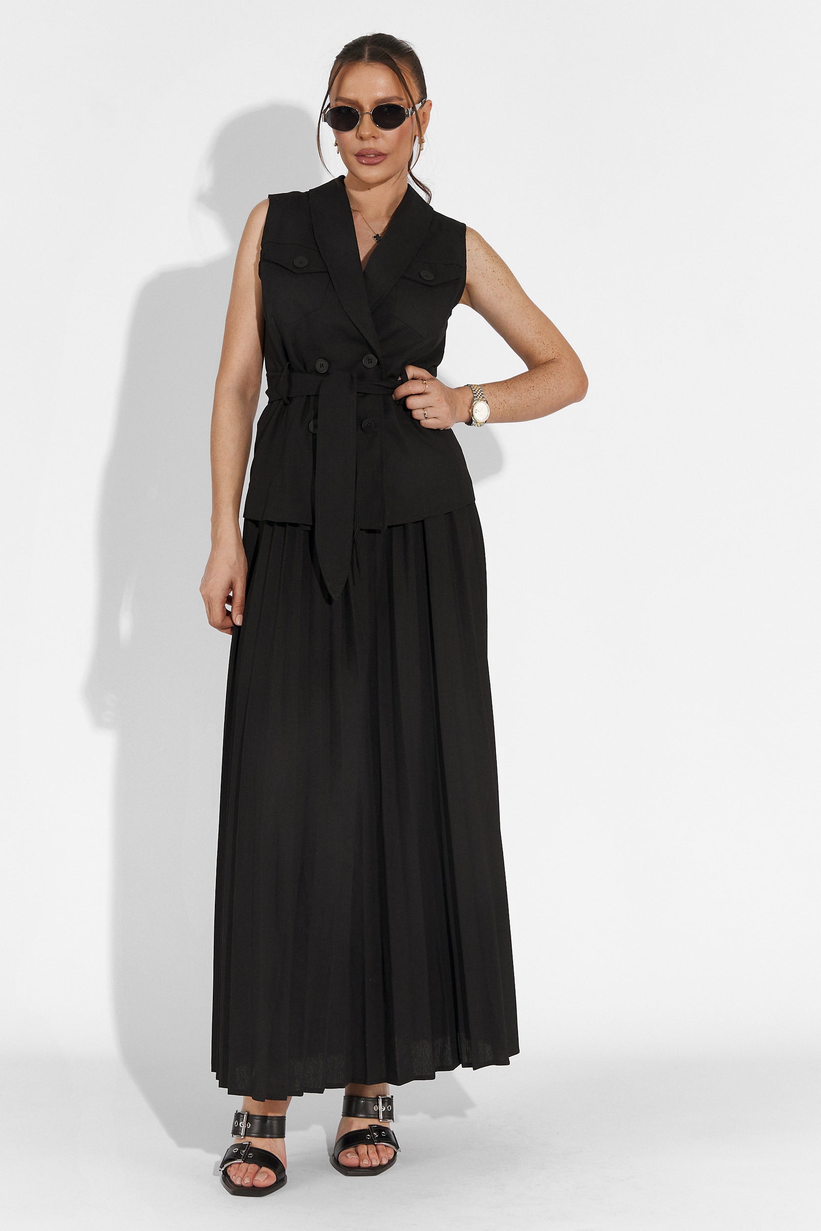 Timothy Bogas Fekete Szoknyás Öltöny