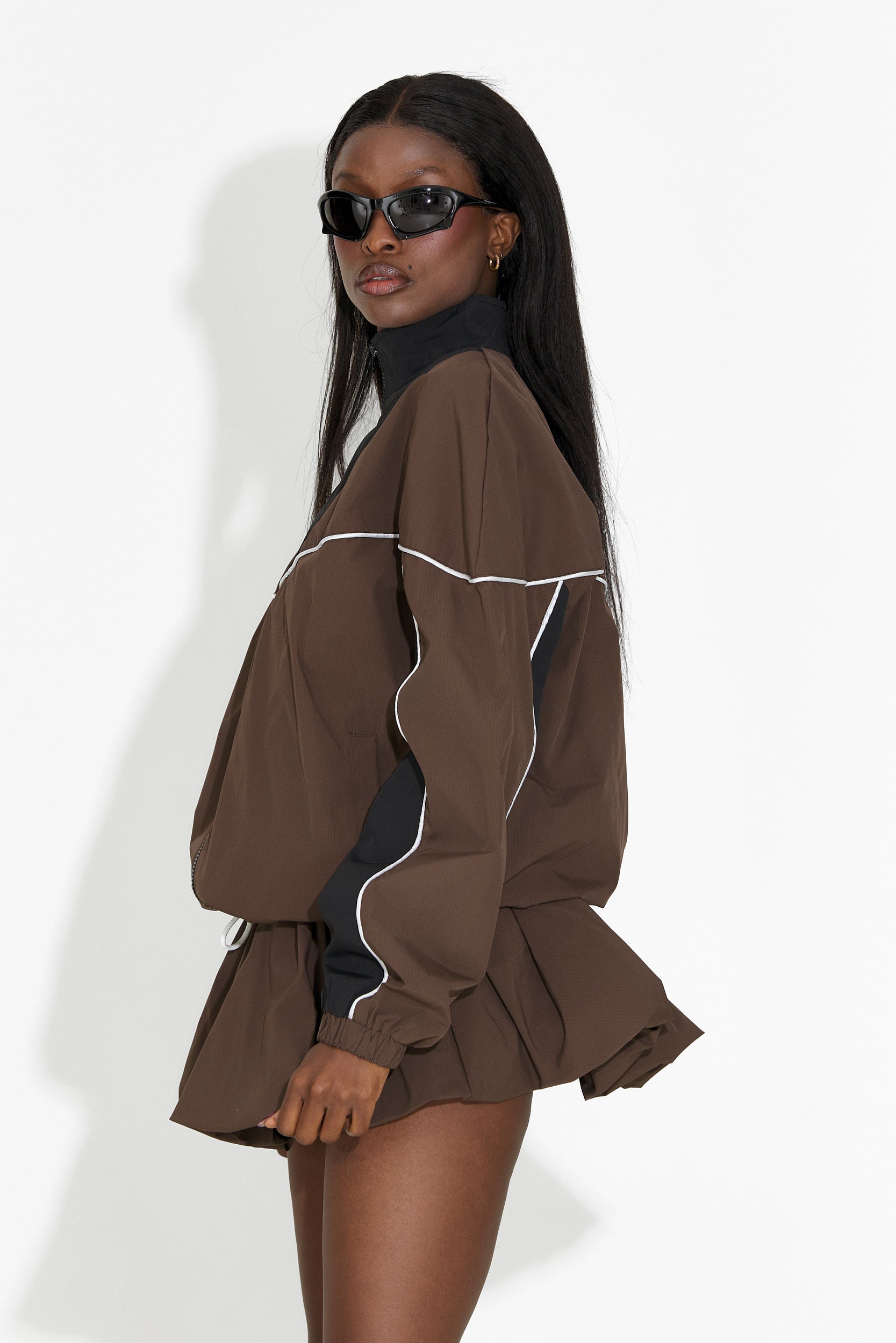 Selmira Bogas Barna Szoknya Nadrág Kosztüm