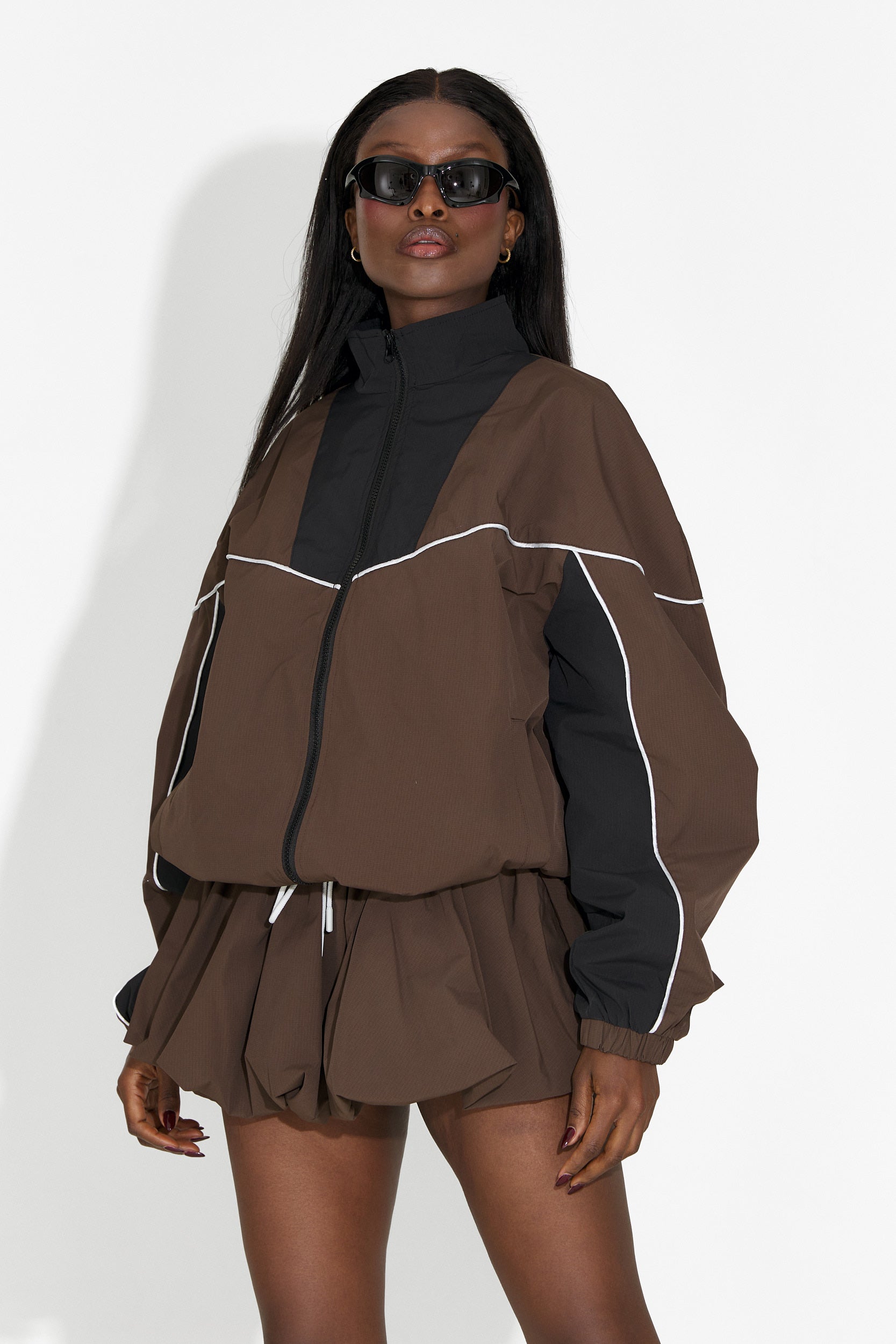 Selmira Bogas Barna Szoknya Nadrág Kosztüm