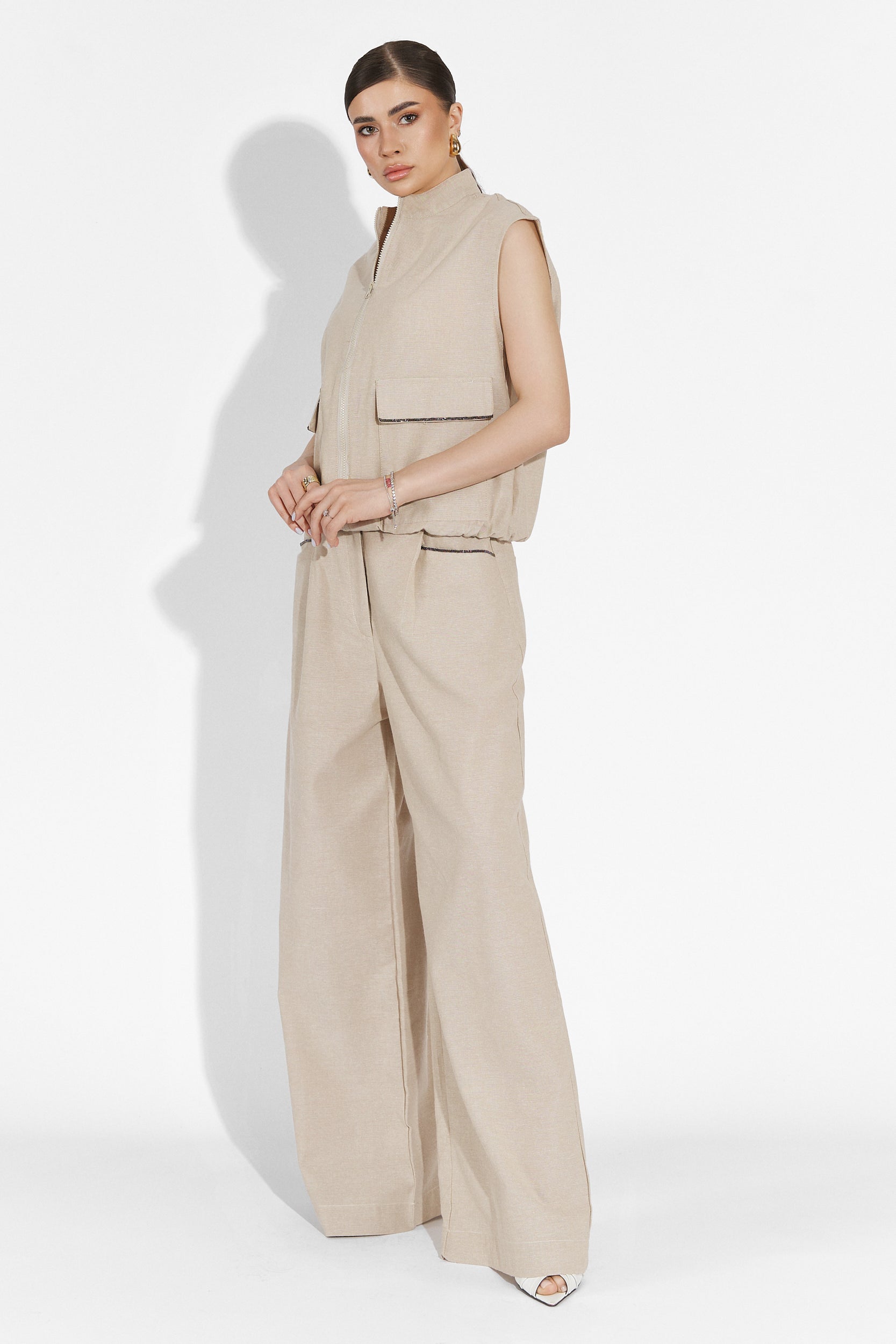 Onulko Bogas Bézs Nadrágkosztüm