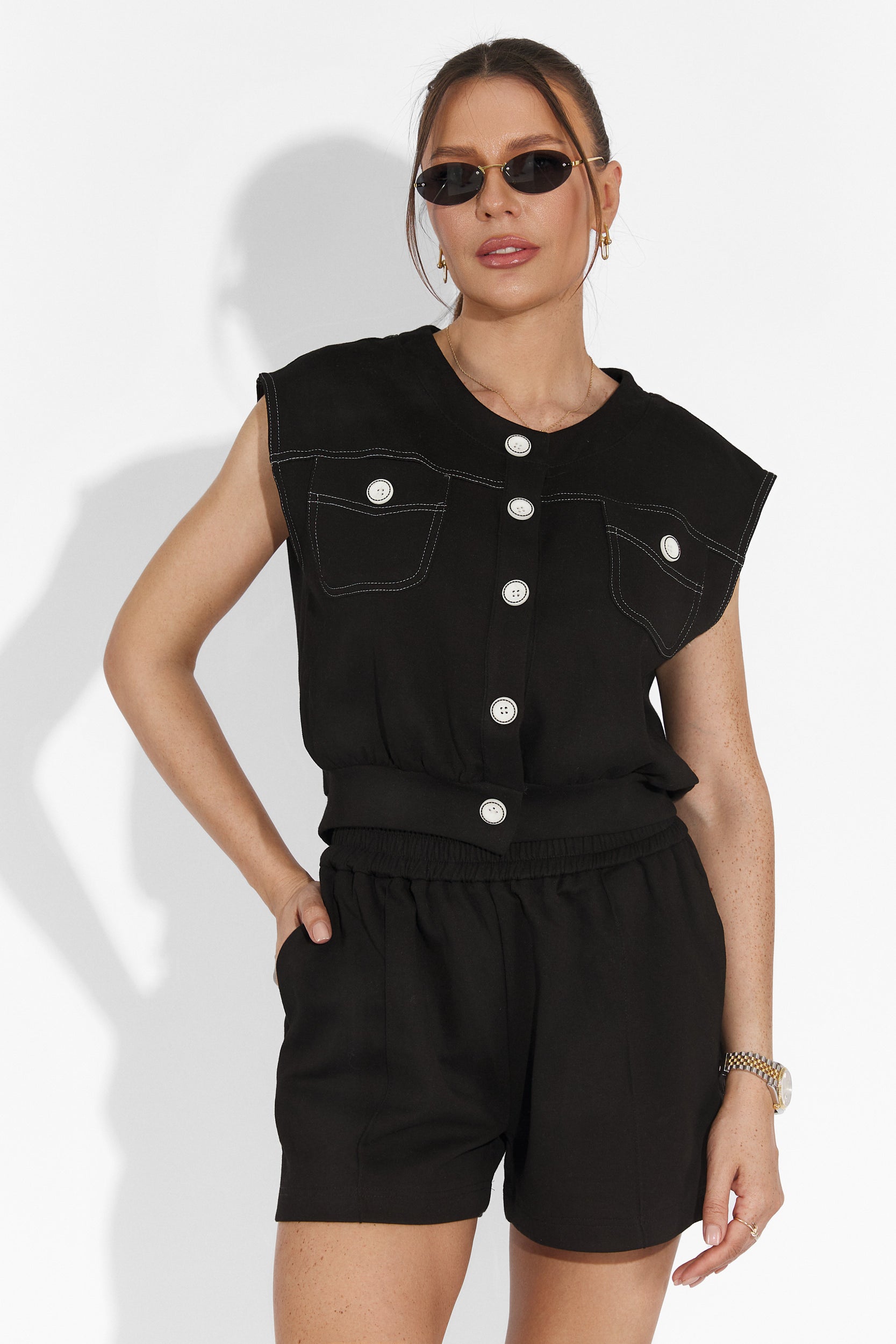 Zipo Bogas Fekete Rövidnadrág Szett