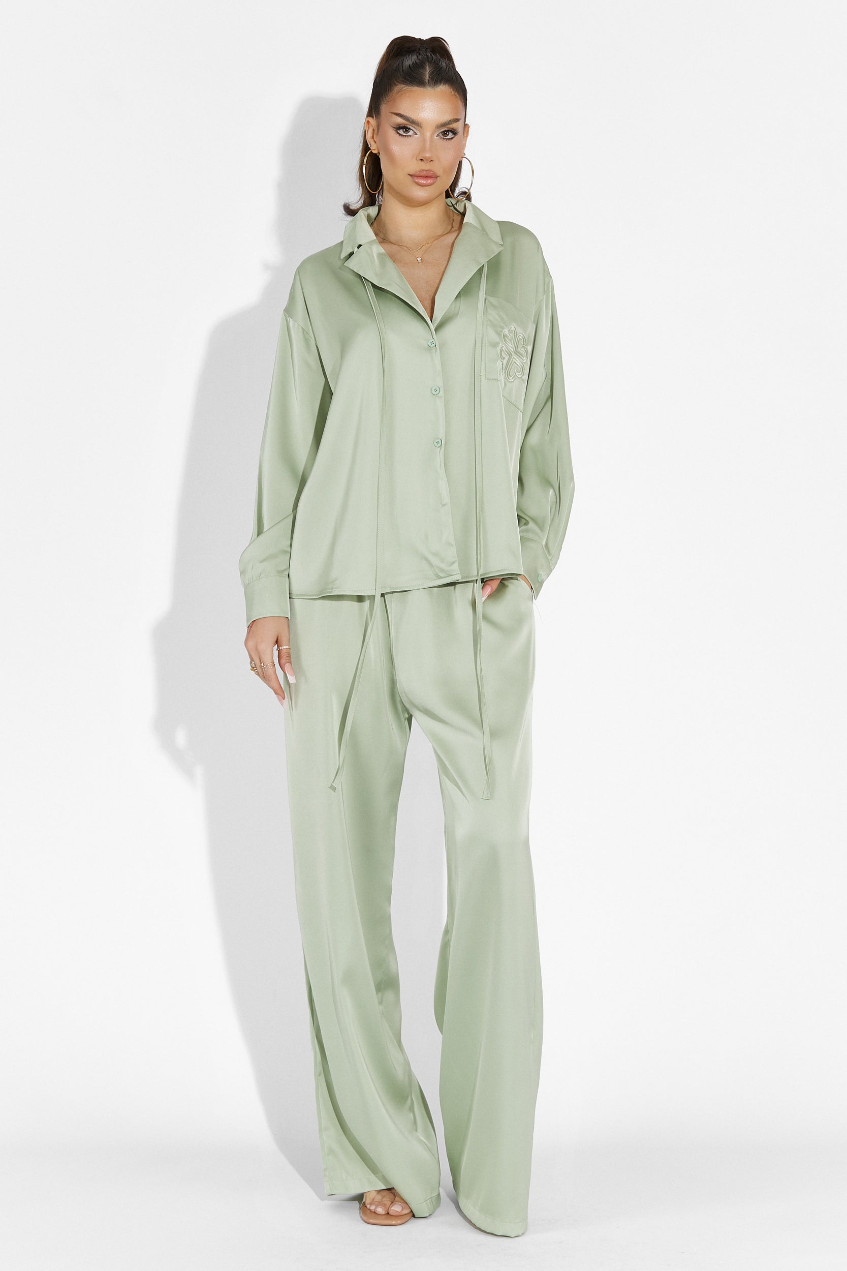 Compleu cu pantaloni verde lime Nikanor Bogas