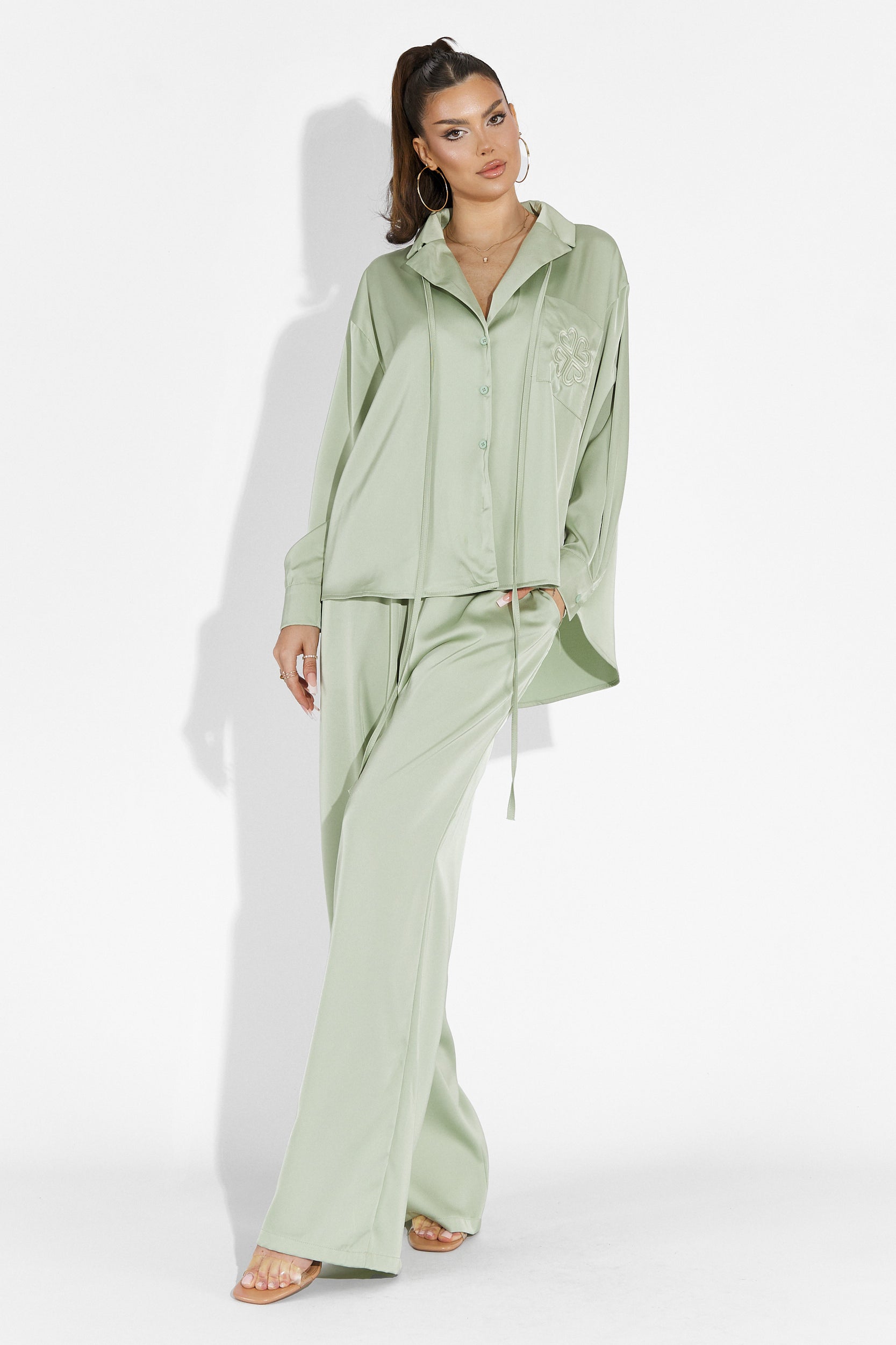 Compleu cu pantaloni verde lime Nikanor Bogas