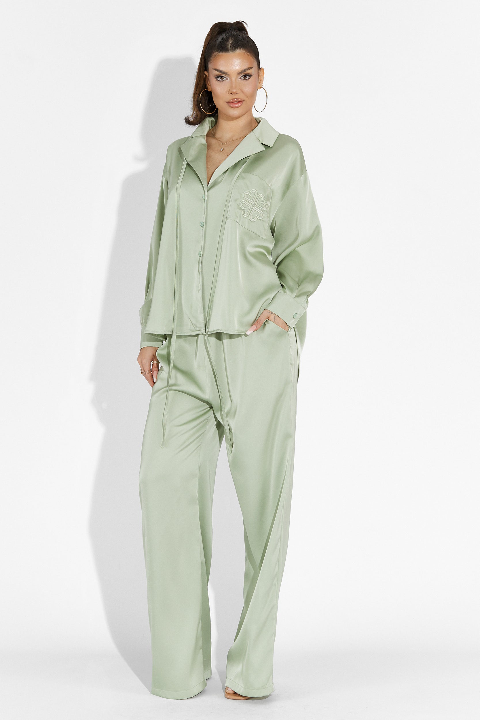 Compleu cu pantaloni verde lime Nikanor Bogas